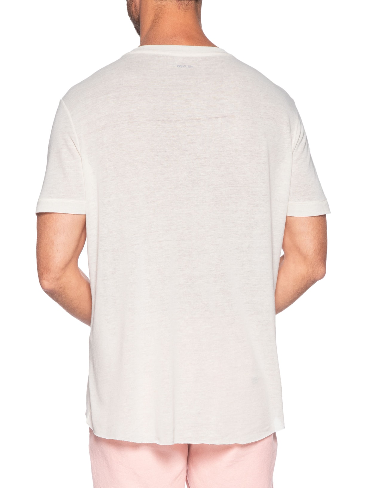 Camiseta Masculina Manga Curta Retro Yemanja Light Linen Branco Osklen