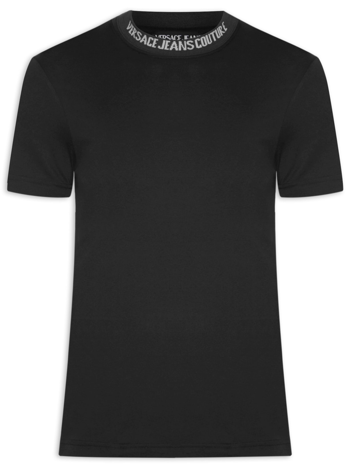 Camiseta Masculina Manga Curta Rib Logo Na Gola - Preto