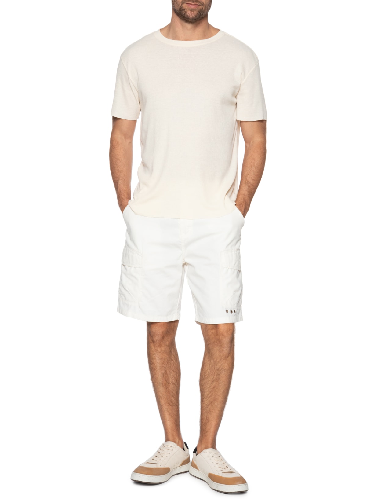 Camiseta Masculina Manga Curta Ribana Light Off White Osklen