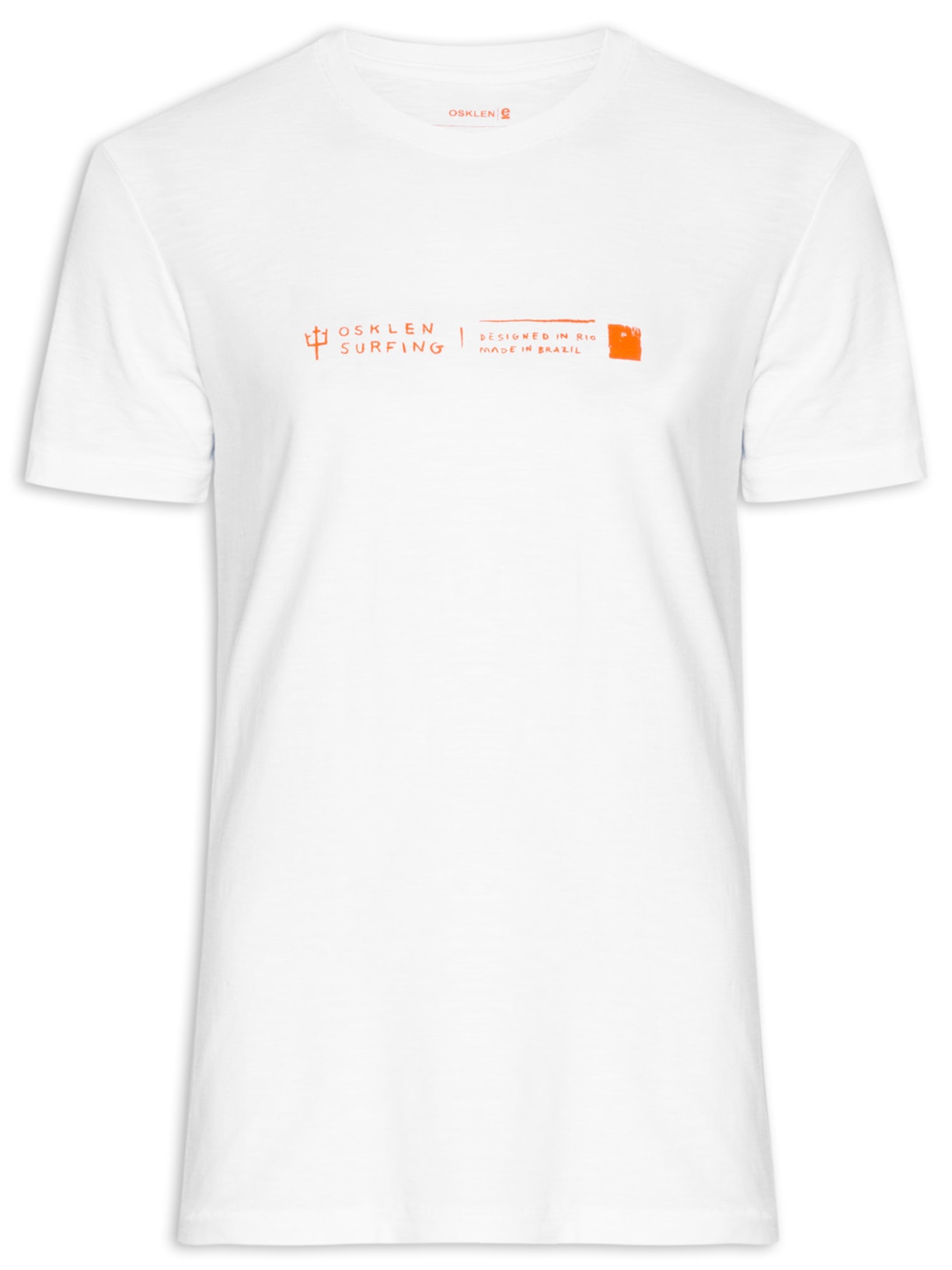 Camiseta Masculina Manga Curta Rouc Osksurf Handmade - Branco