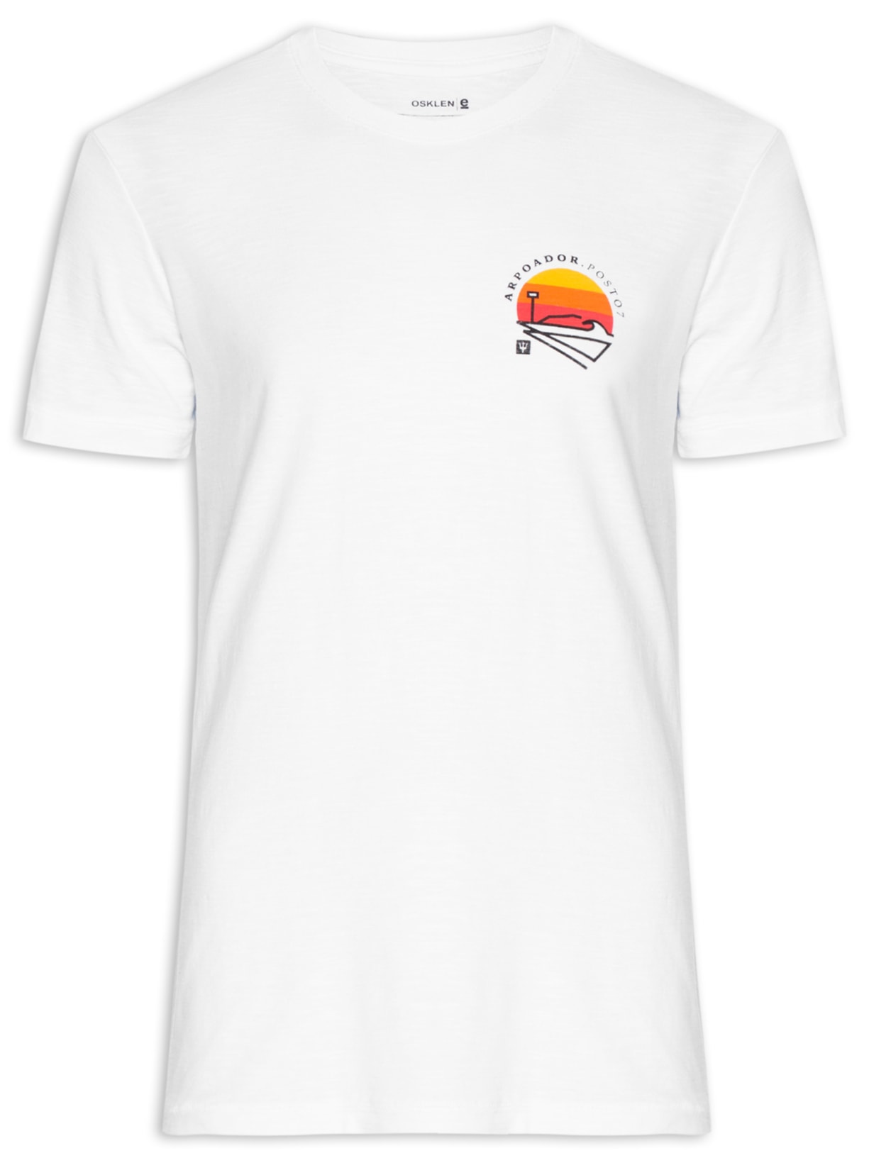 Camiseta Masculina Manga Curta Rouch Posto 7 Manga Curta - Branco