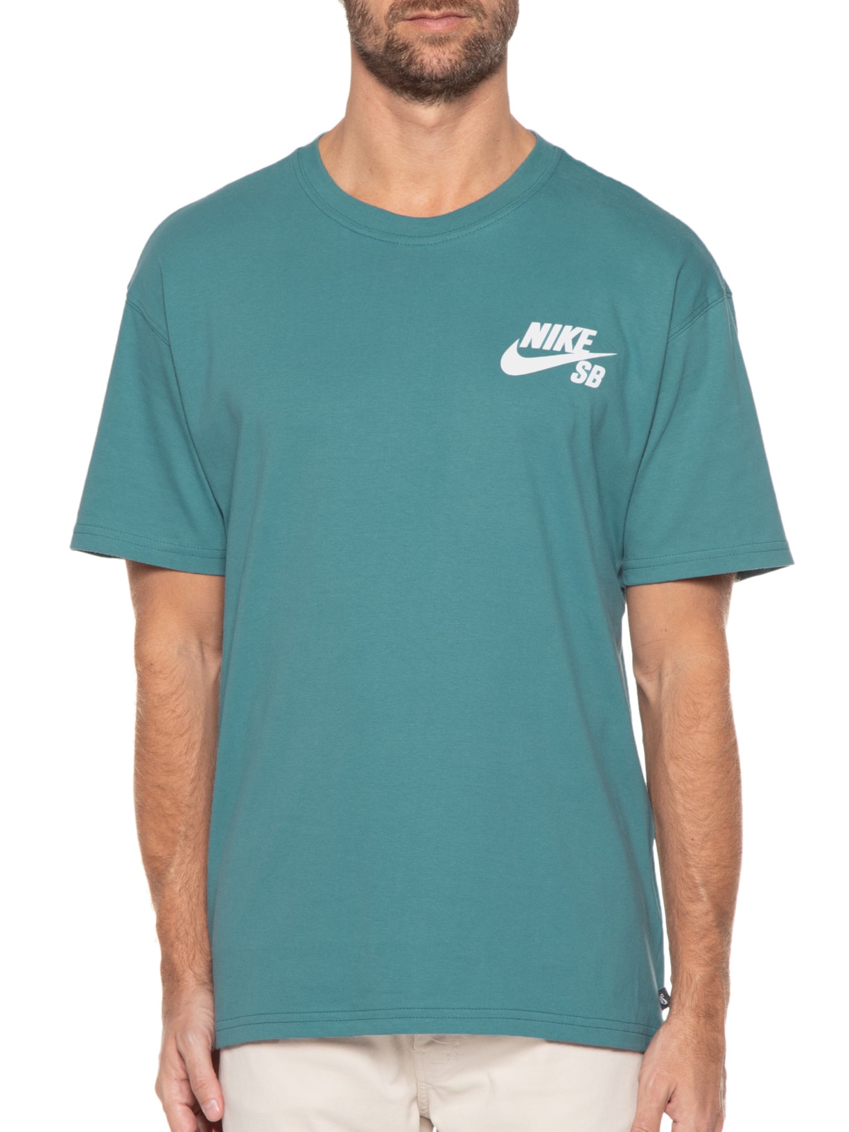 Camiseta Masculina Manga Curta Sb Tee Logo Azul Nike