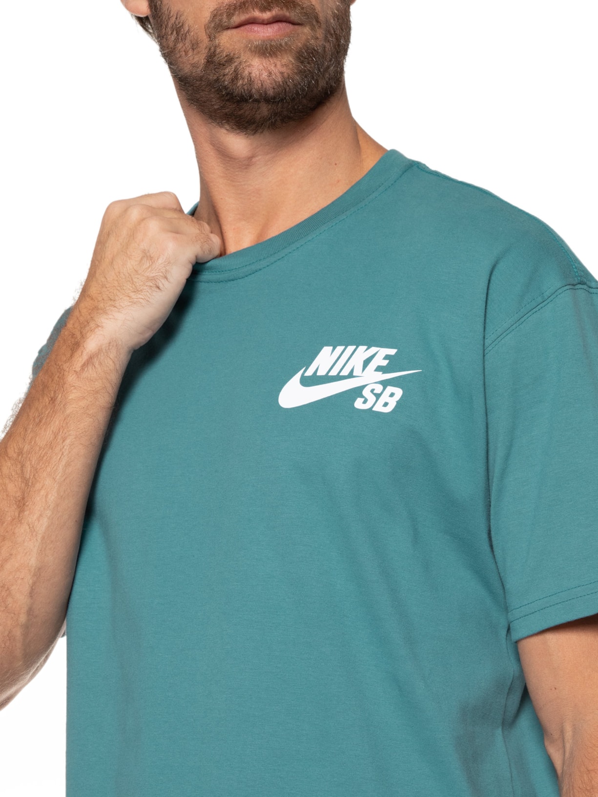 Camiseta Masculina Manga Curta Sb Tee Logo Azul Nike