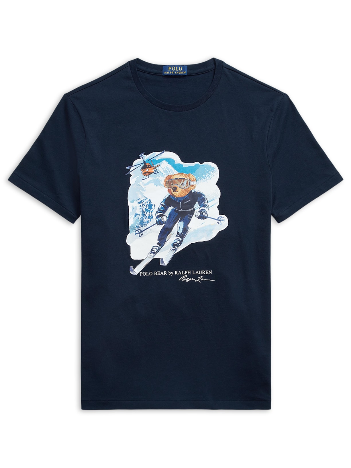 Camiseta Masculina Manga Curta Seasonal Bear Azul Polo Ralph Lauren
