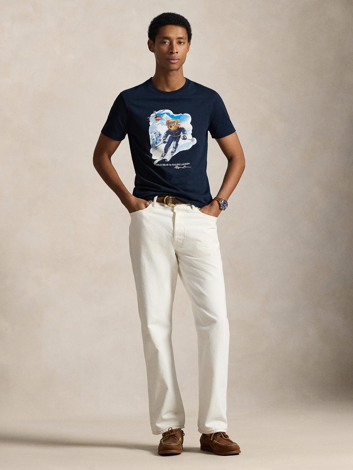 Camiseta Masculina Manga Curta Seasonal Bear Azul Polo Ralph Lauren