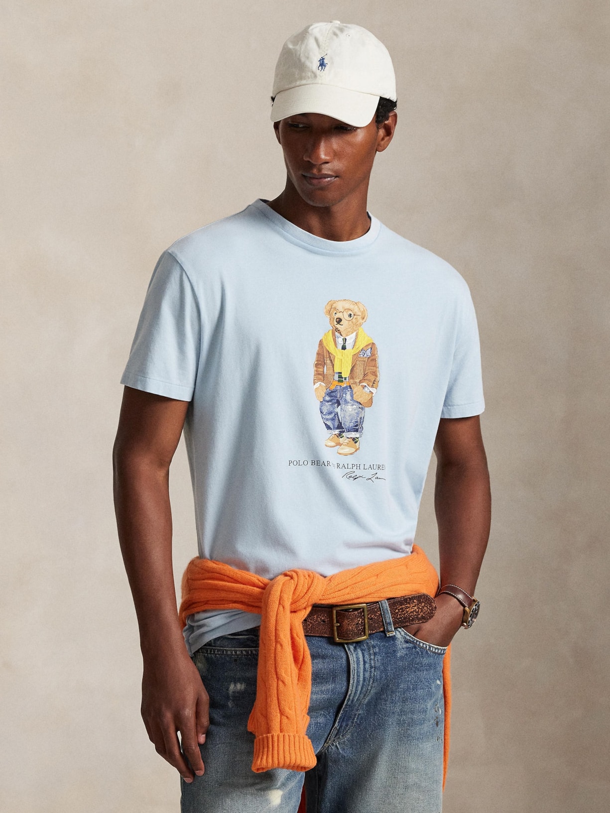 Camiseta Masculina Manga Curta Seasonal Bear Azul Polo Ralph Lauren