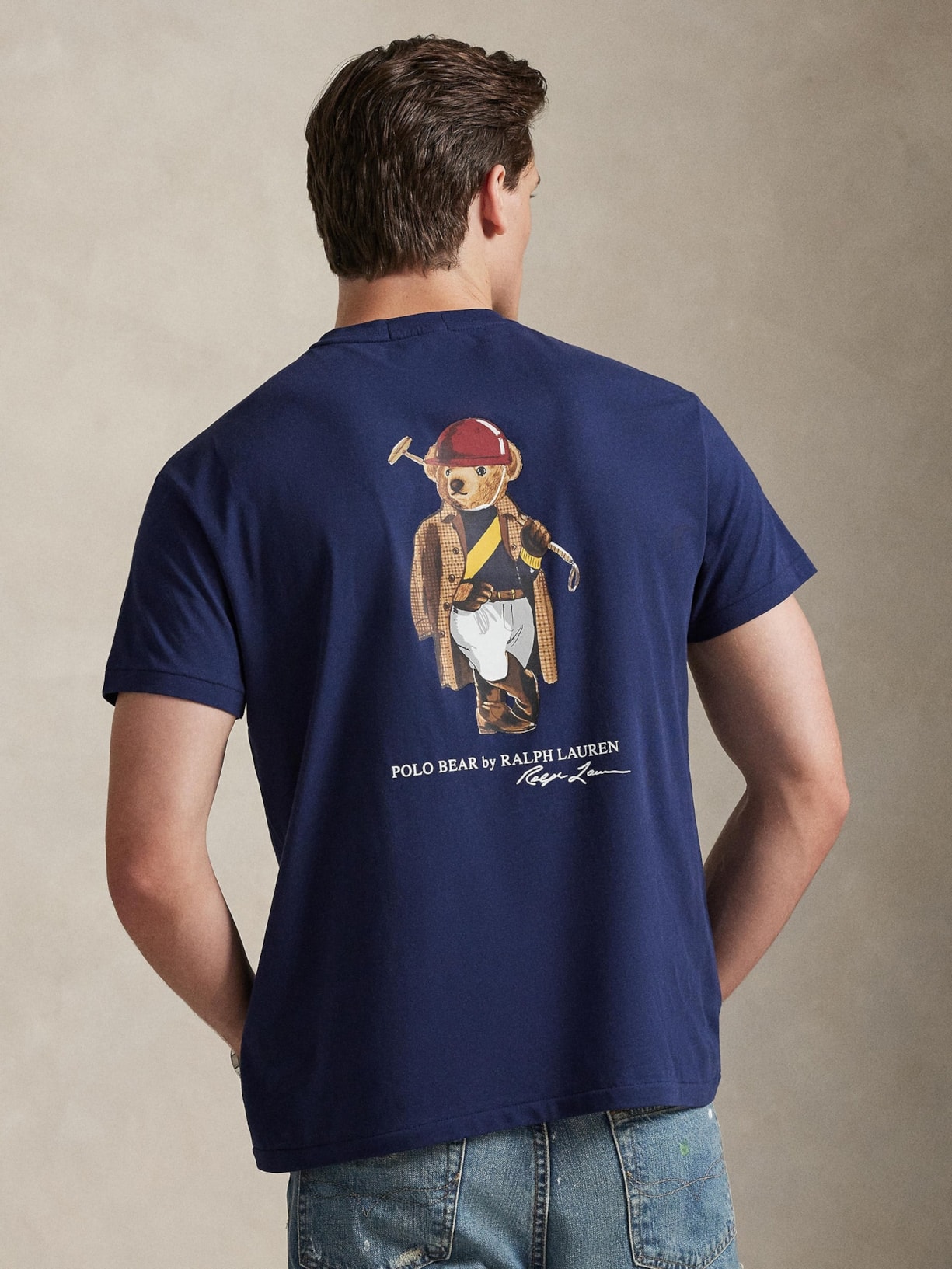 Camiseta Masculina Manga Curta Seasonal Bear Azul Polo Ralph Lauren