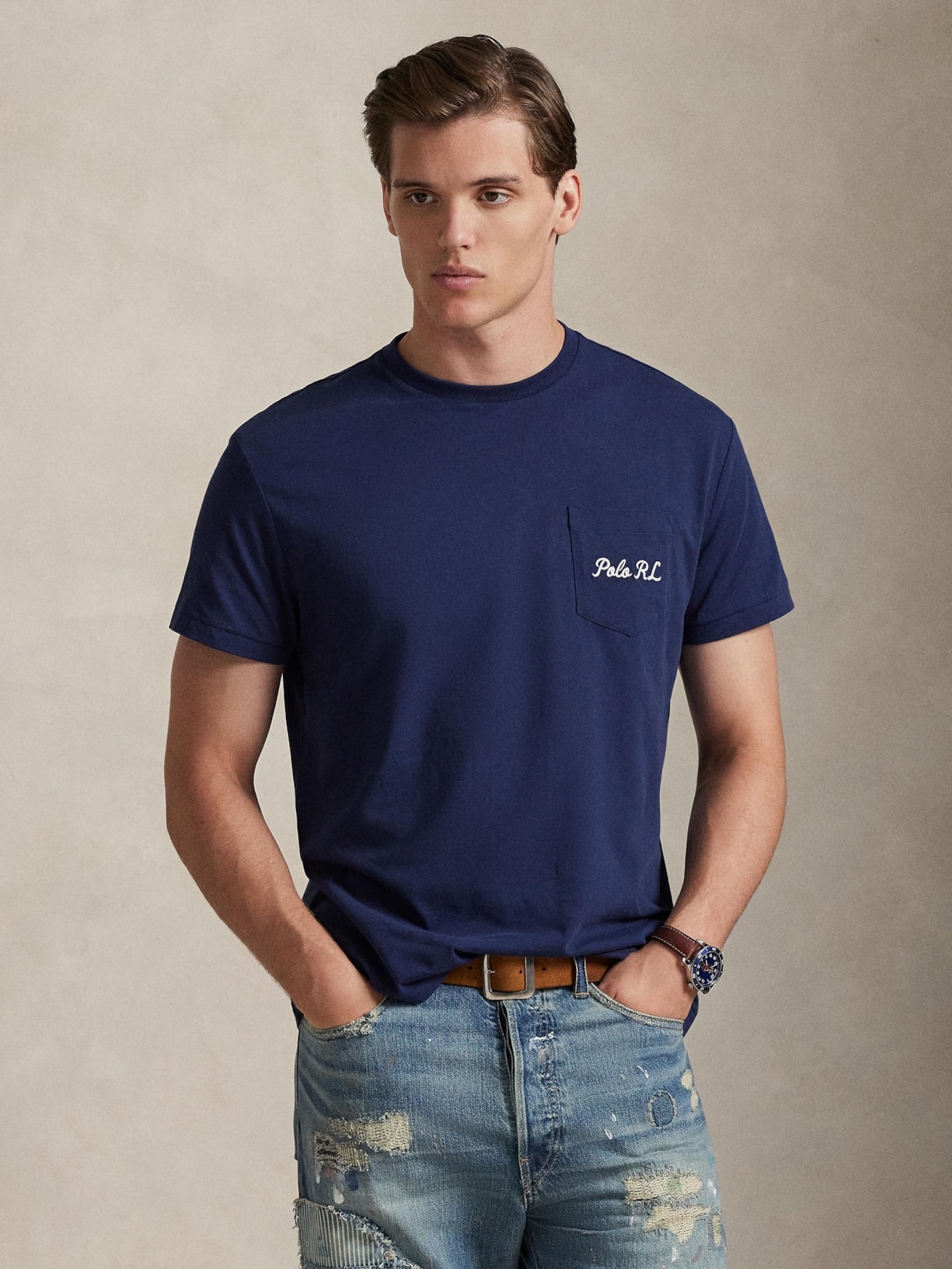 Camiseta Masculina Manga Curta Seasonal Bear Azul Polo Ralph Lauren