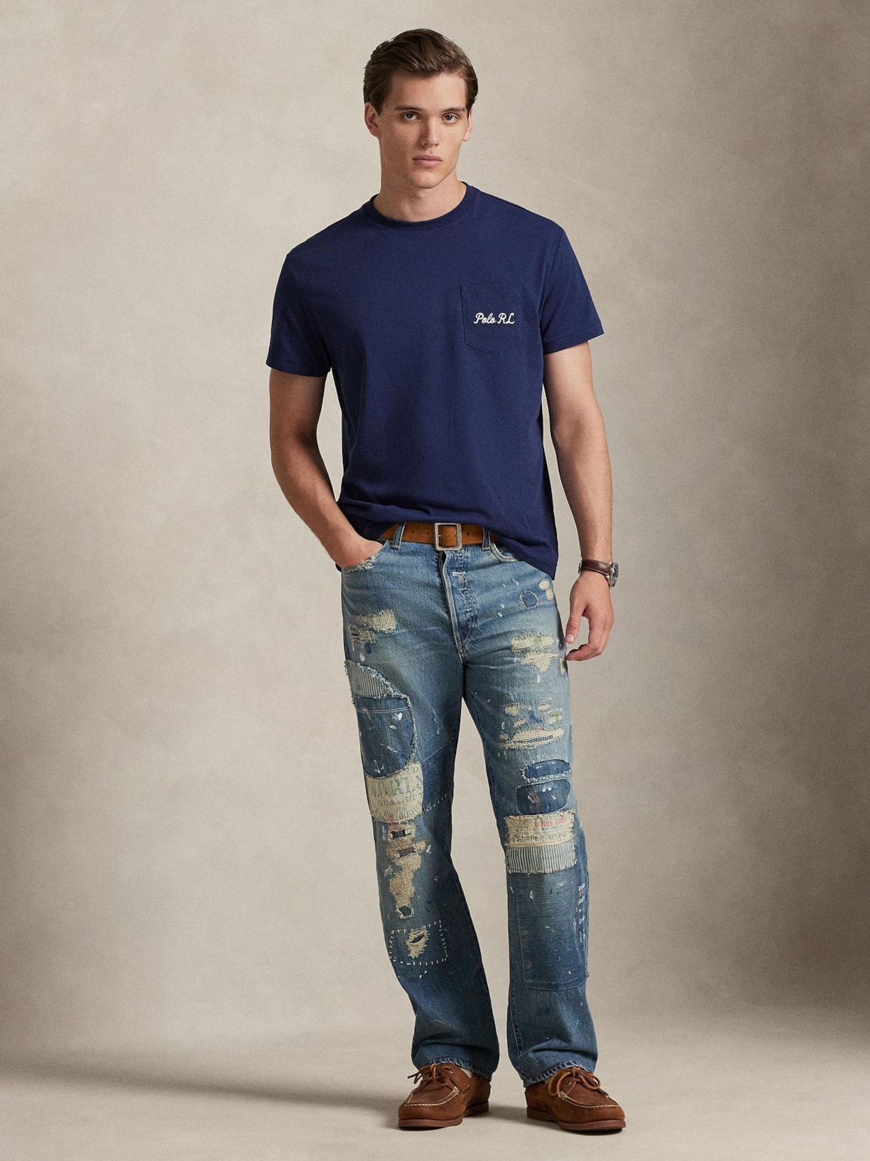 Camiseta Masculina Manga Curta Seasonal Bear Azul Polo Ralph Lauren