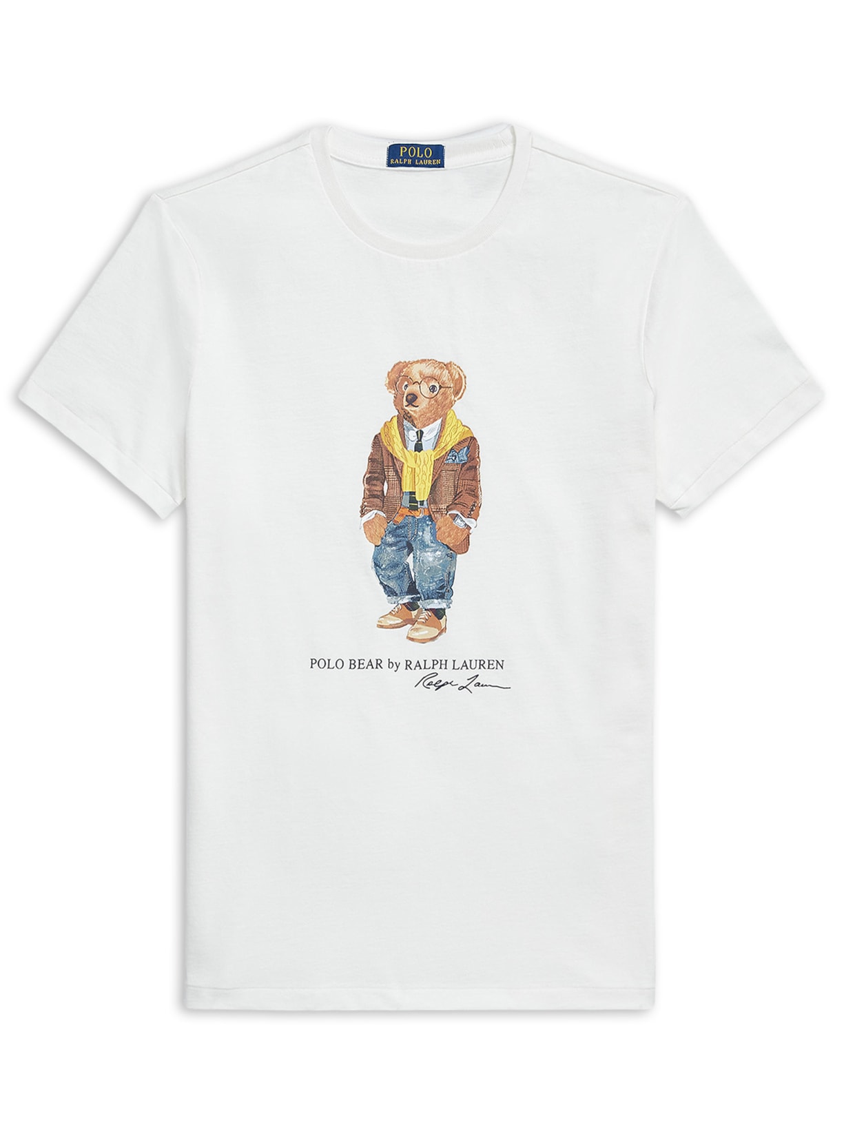 Camiseta Masculina Manga Curta Seasonal Bear Branco Polo Ralph Lauren