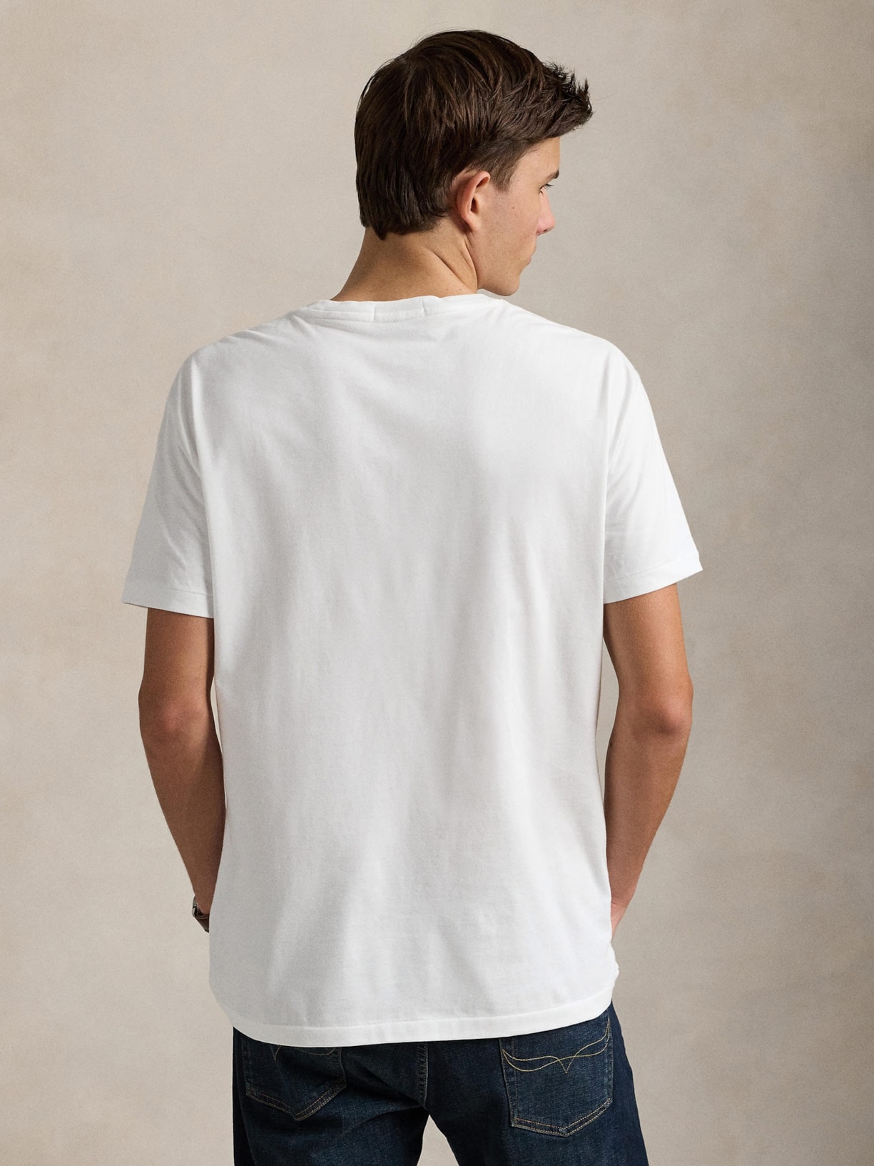 Camiseta Masculina Manga Curta Seasonal Bear Branco Polo Ralph Lauren