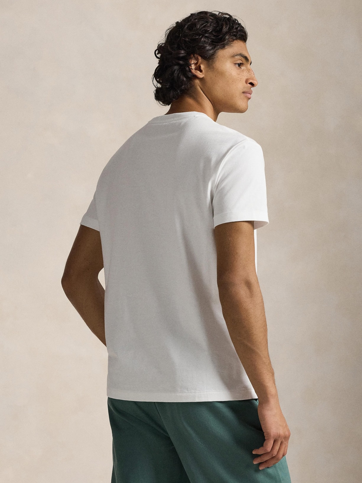 Camiseta Masculina Manga Curta Seasonal Bear Branco Polo Ralph Lauren