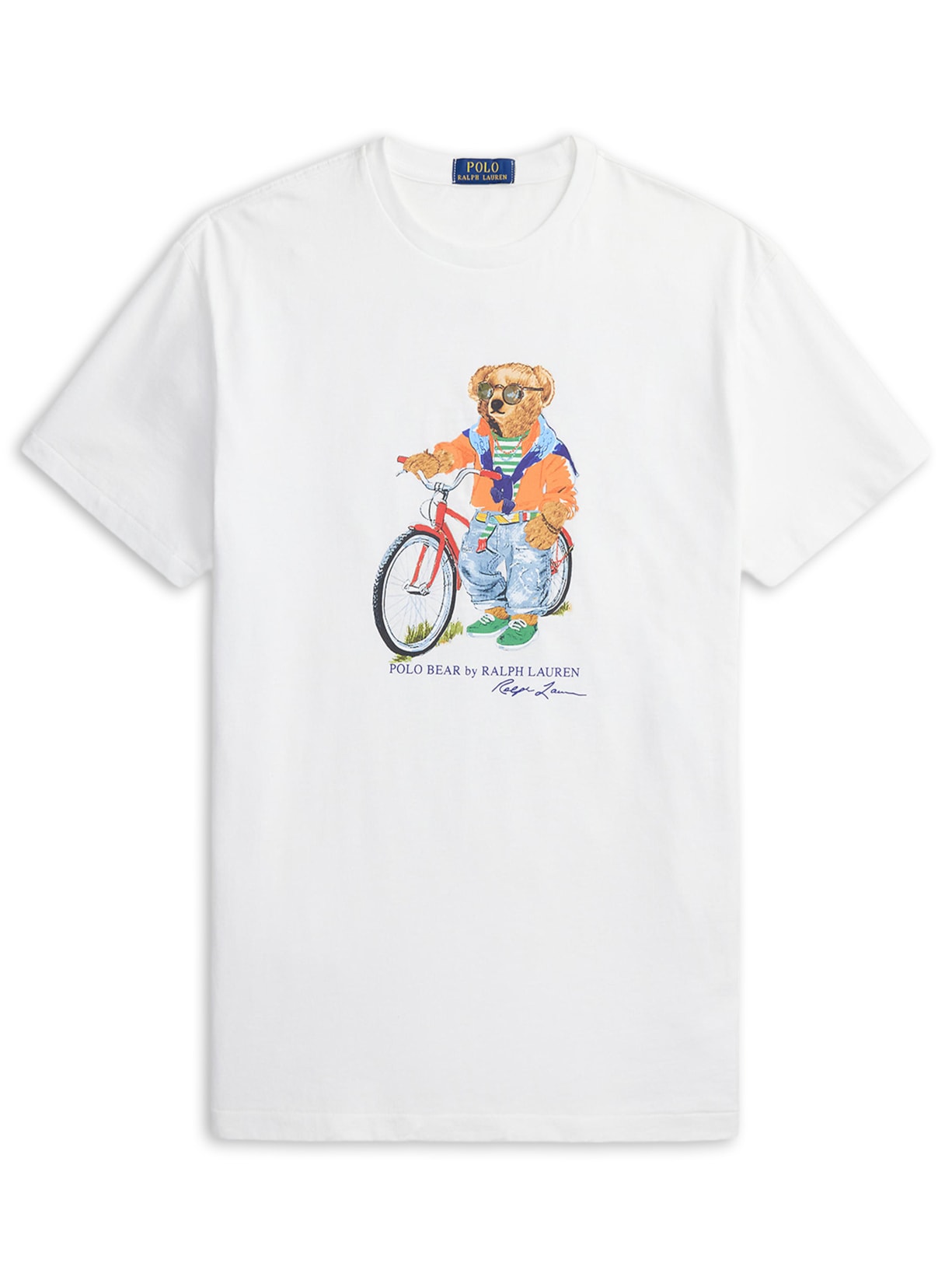 Camiseta Masculina Manga Curta Seasonal Bear Branco Polo Ralph Lauren