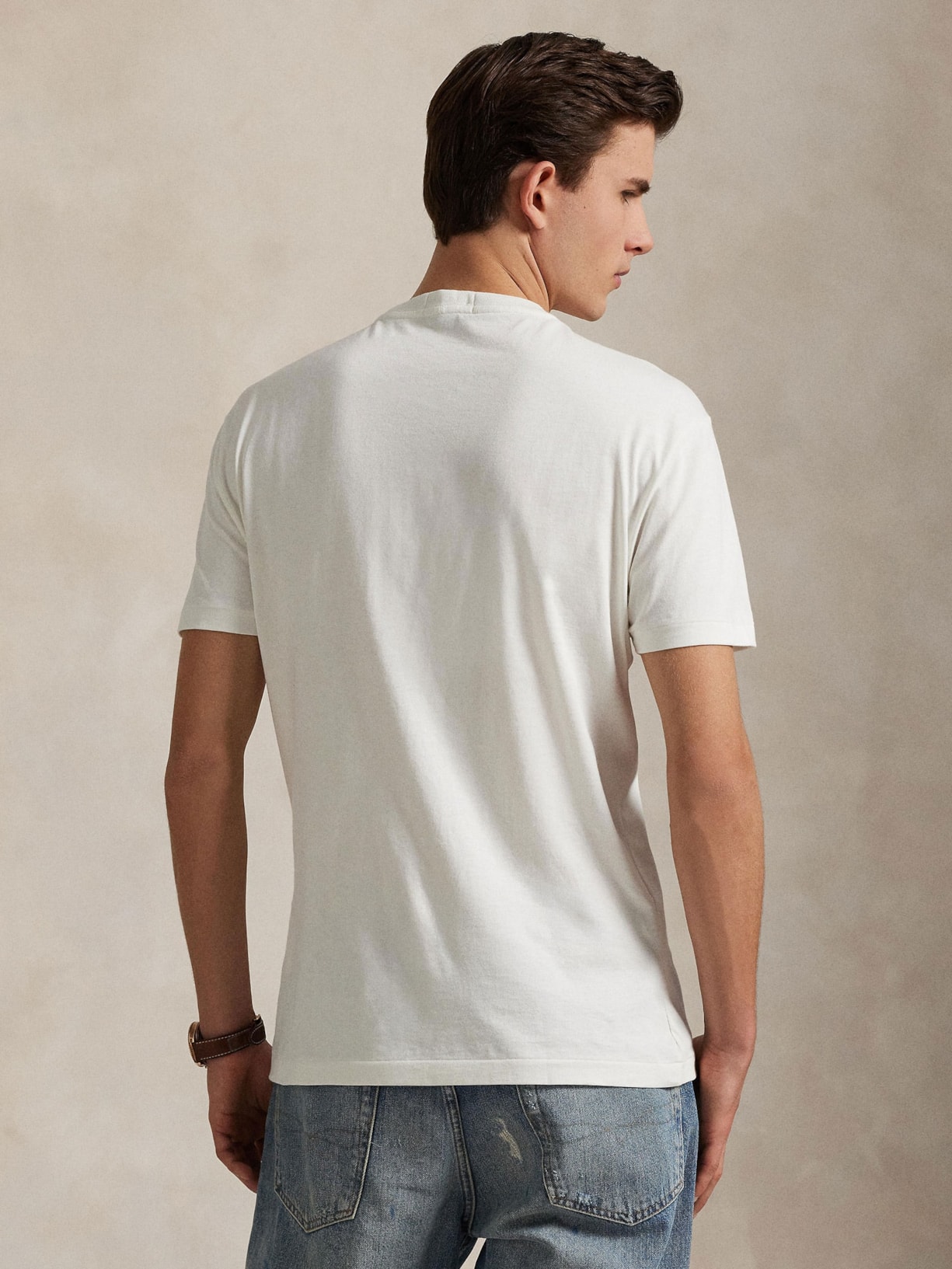Camiseta Masculina Manga Curta Seasonal Bear Branco Polo Ralph Lauren