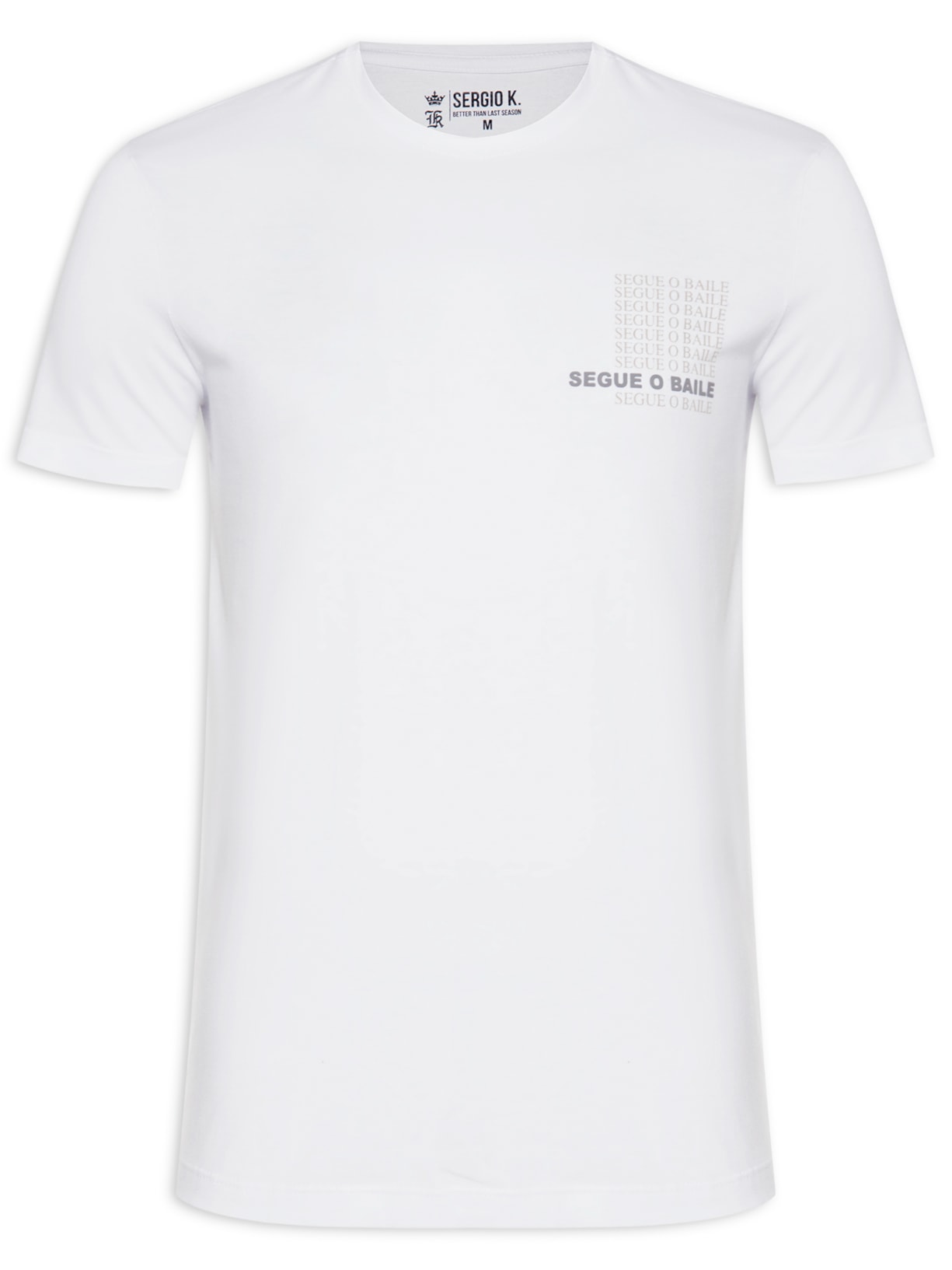 Camiseta Masculina Manga Curta Segue O Baile New - Branco