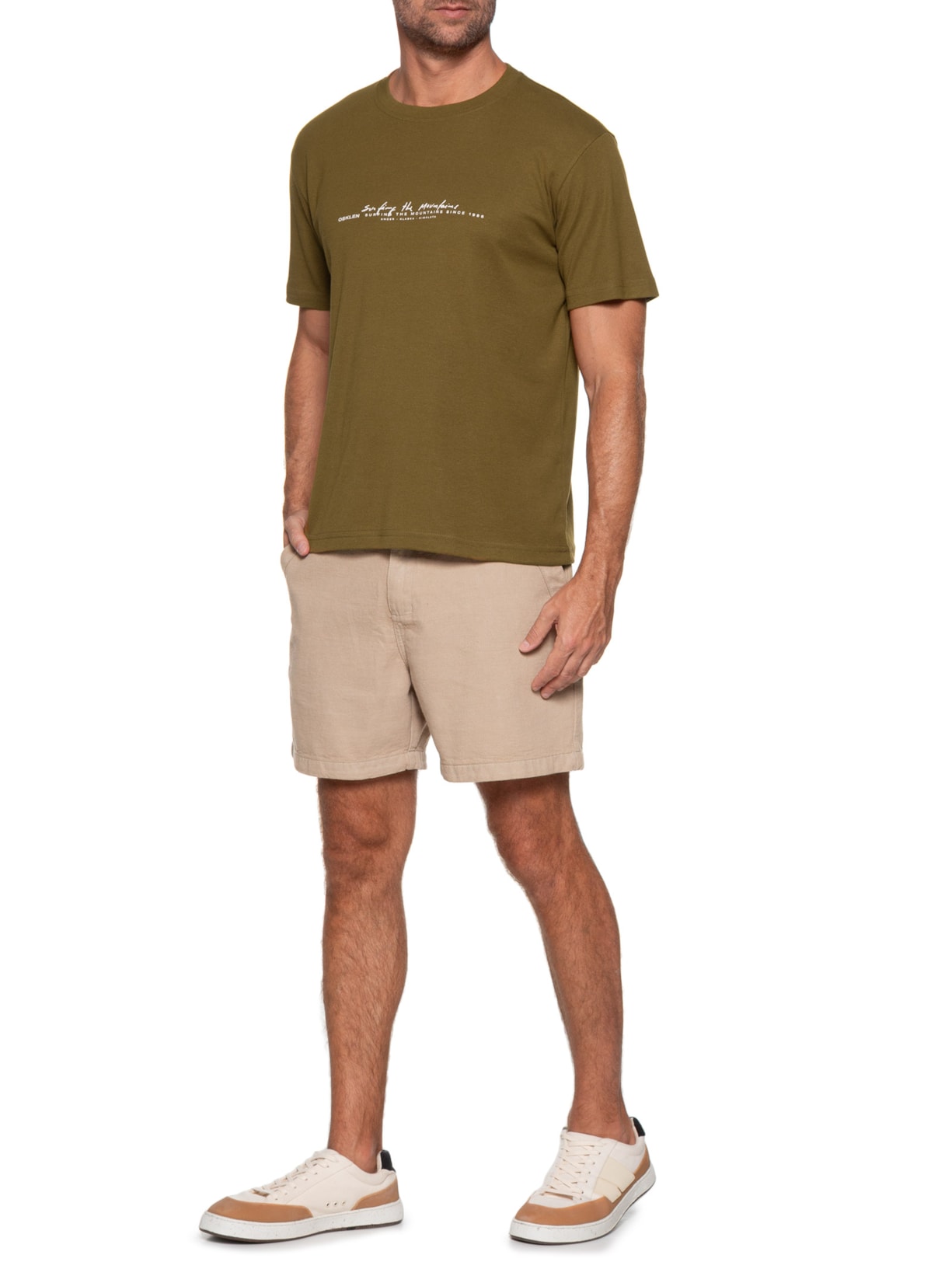 Camiseta Masculina Manga Curta Signature Marrom Osklen