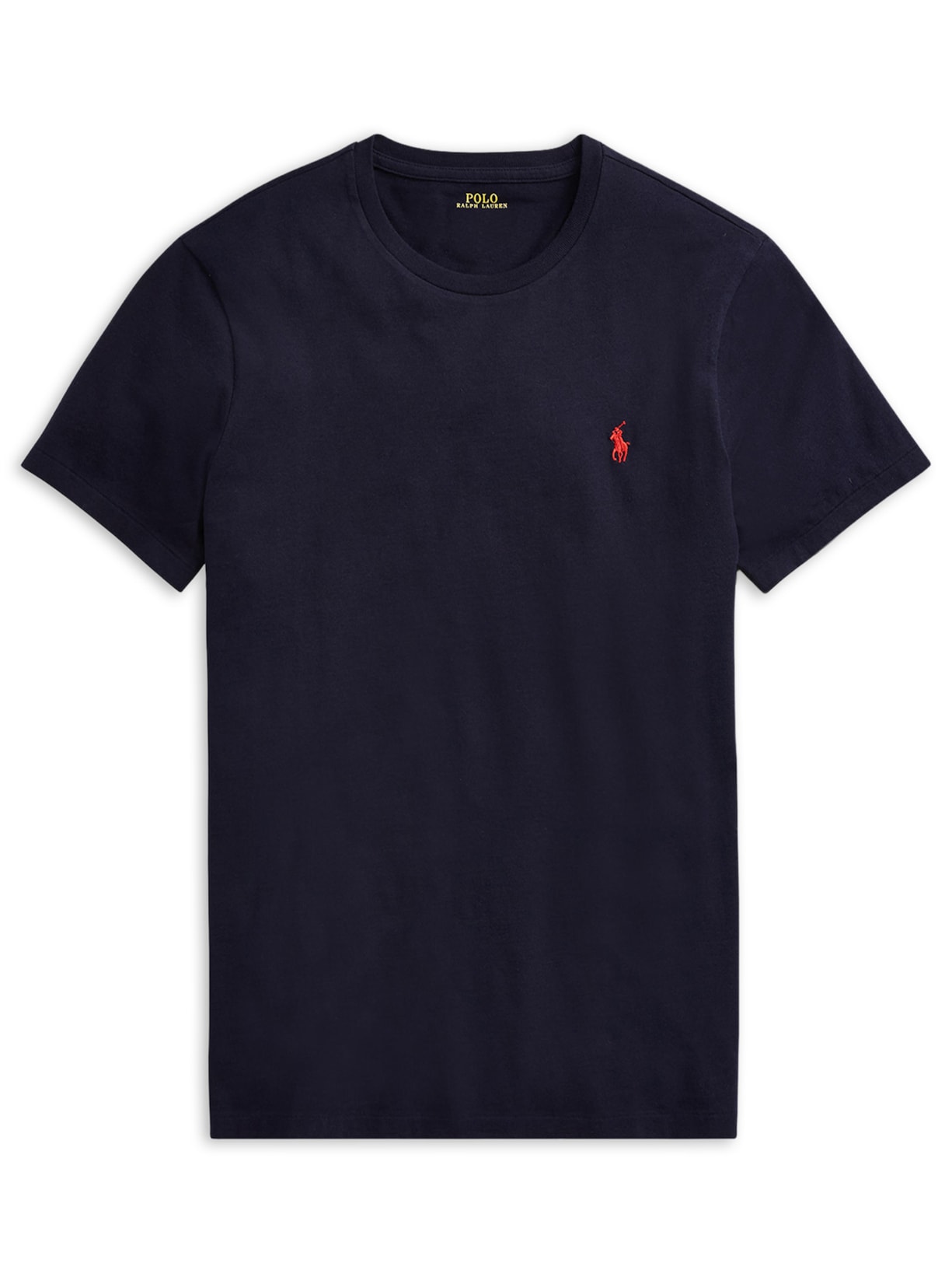 Camiseta Masculina Manga Curta Slim Fit Logo Bordado - Azul