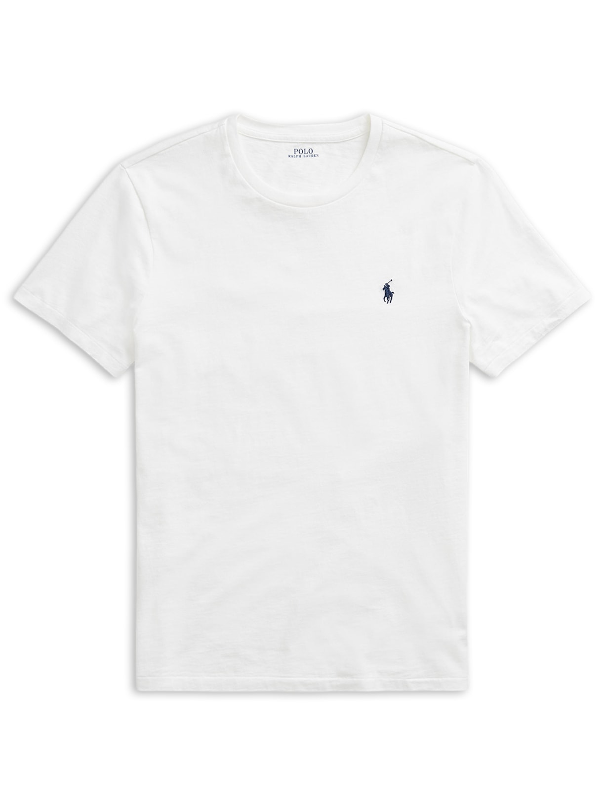 Camiseta Masculina Manga Curta Slim Fit Logo Bordado - Branco