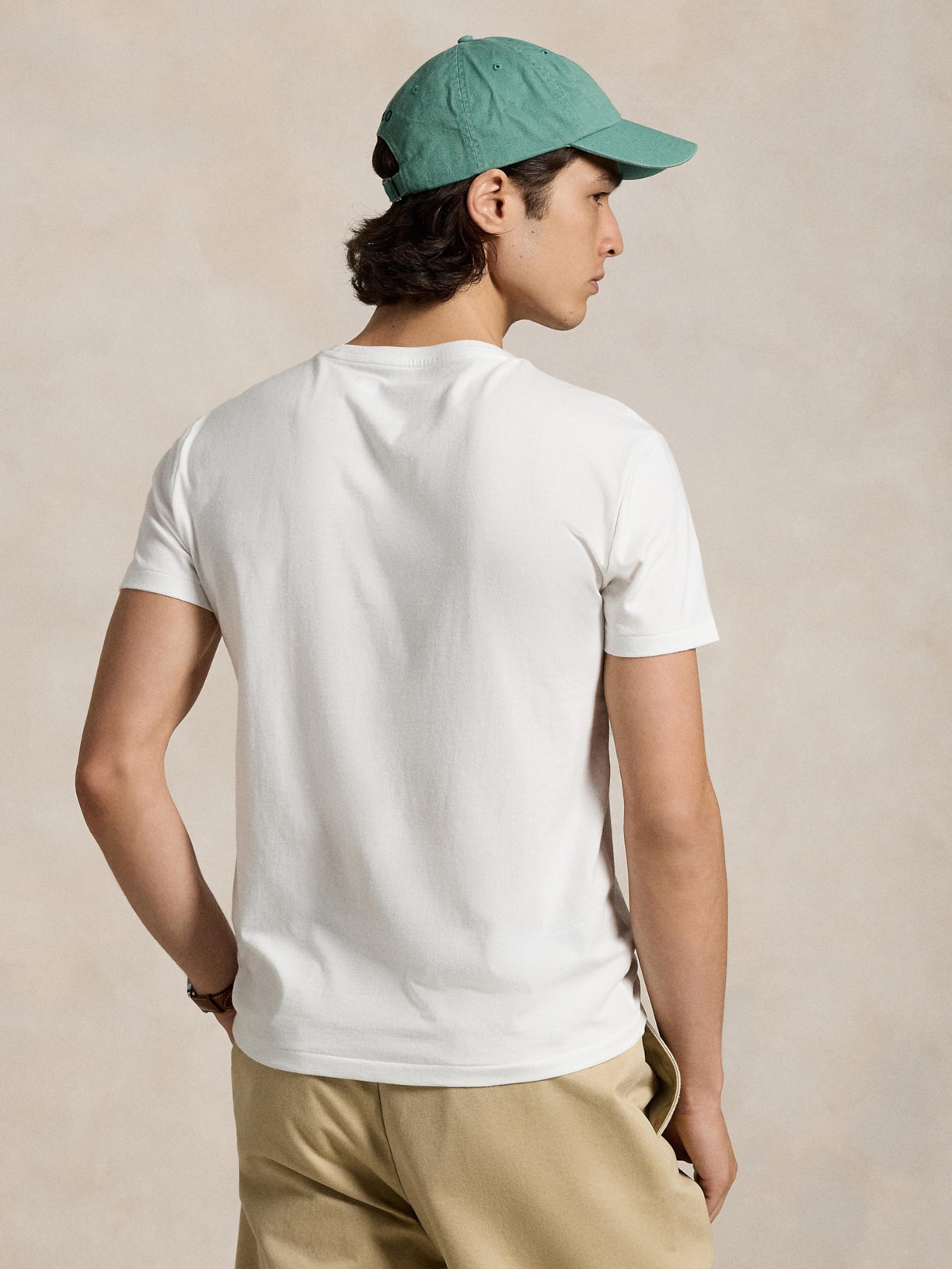 Camiseta Masculina Manga Curta Slim Fit Logo Bordado Branco Polo Ralph Lauren