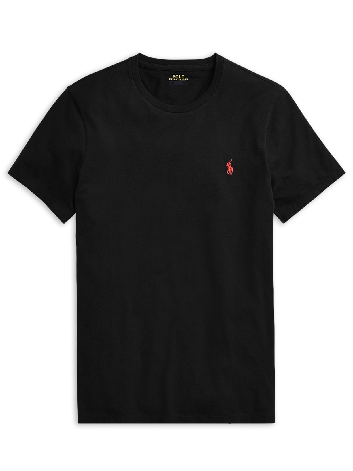Camiseta Masculina Manga Curta Slim Fit Logo Bordado Preto Polo Ralph Lauren