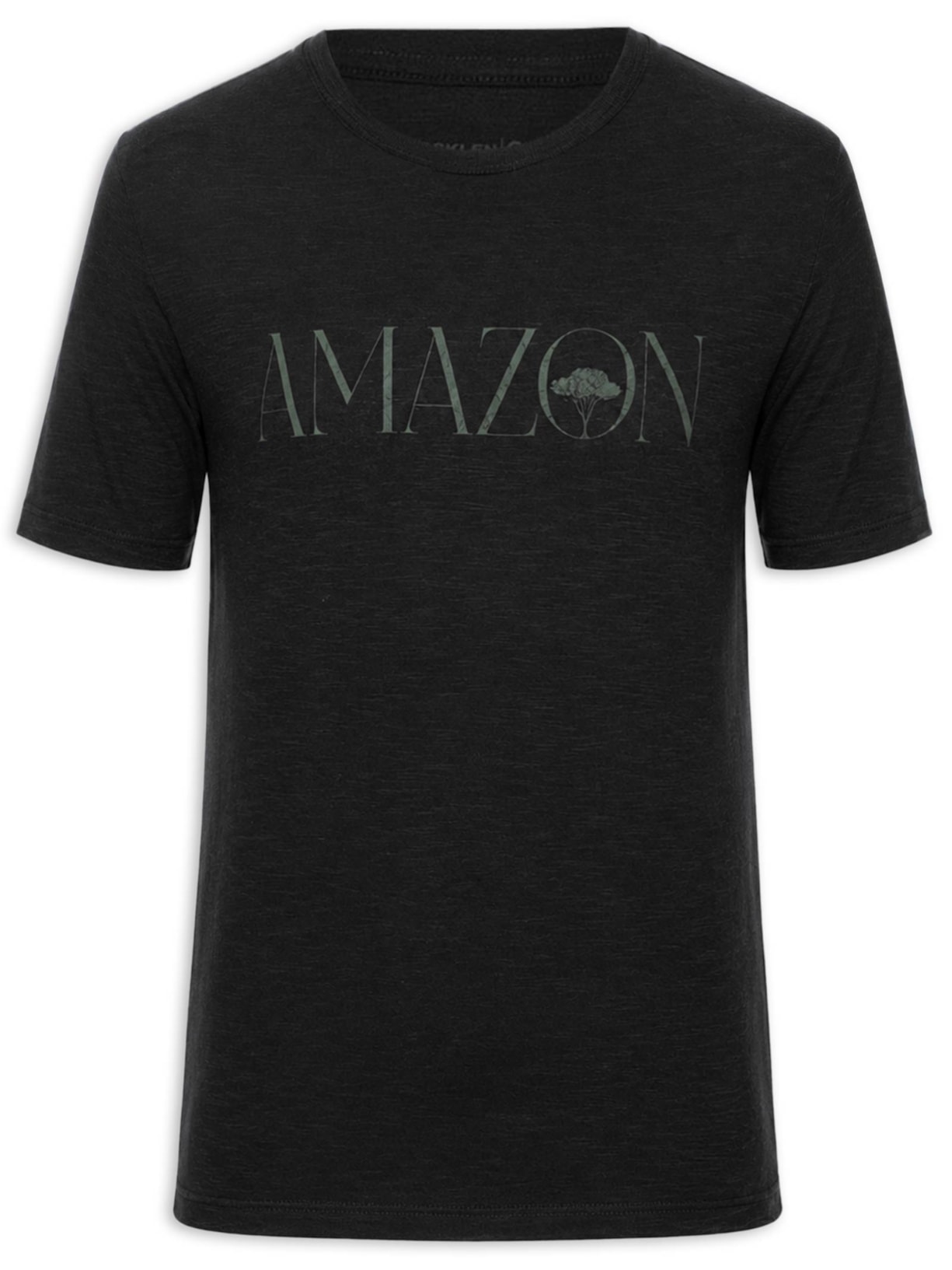 Camiseta Masculina Manga Curta Slim Organic Amazon - Preto