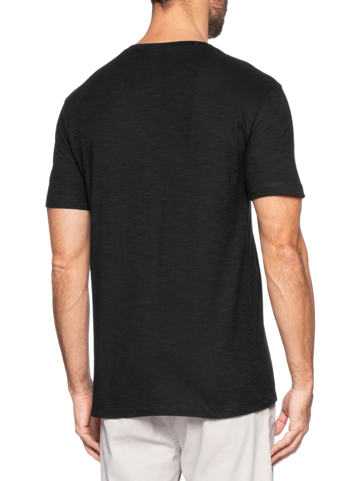 Camiseta Masculina Manga Curta Slim Organic Protect Amazon Preto Osklen