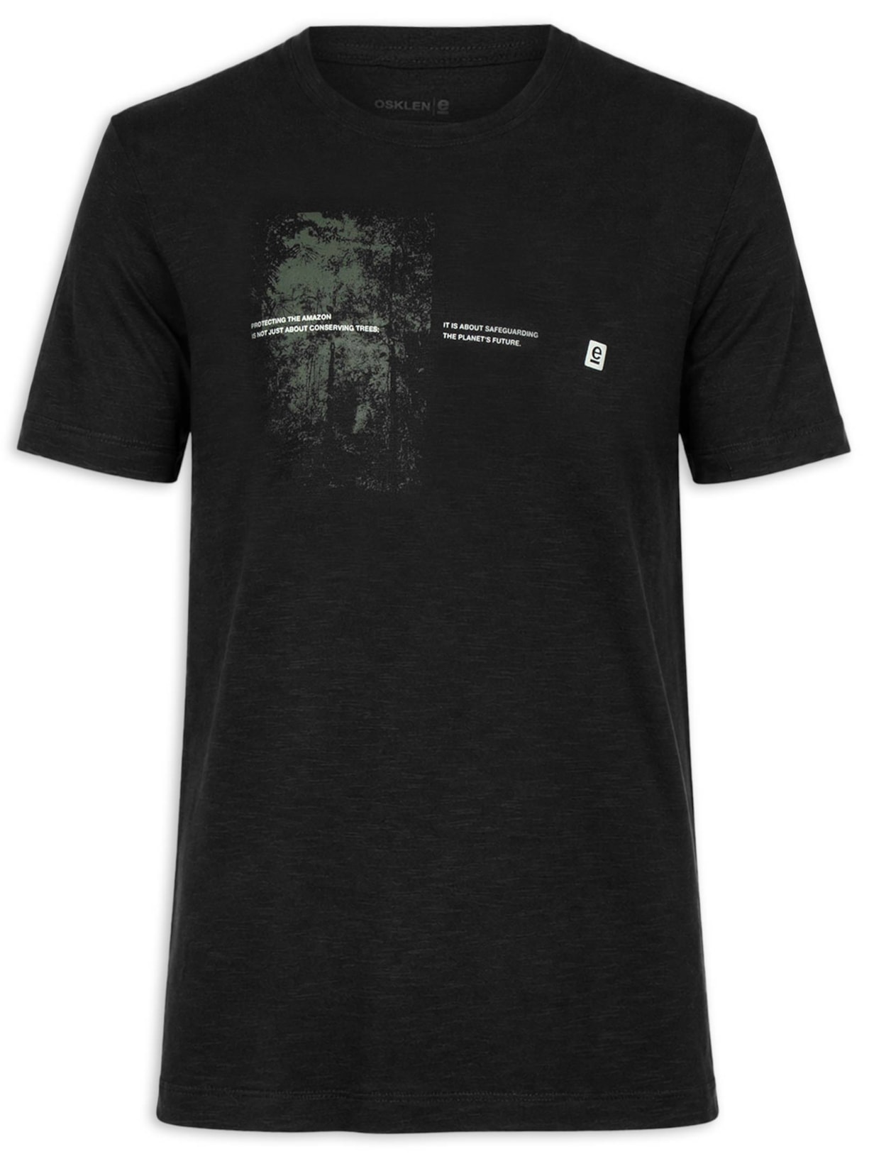 Camiseta Masculina Manga Curta Slim Organic Protect Amazon – Preto
