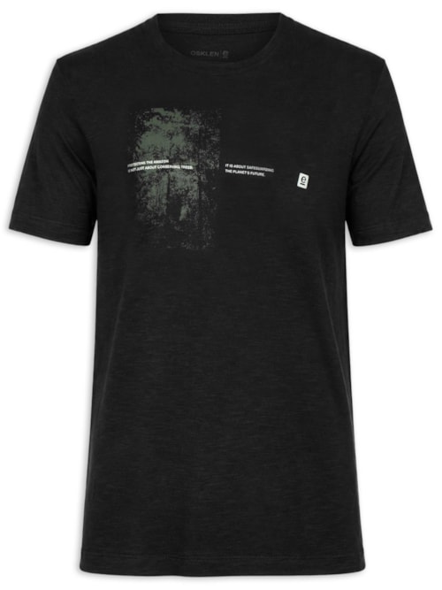 Camiseta Masculina Manga Curta Slim Organic Protect Amazon – Preto