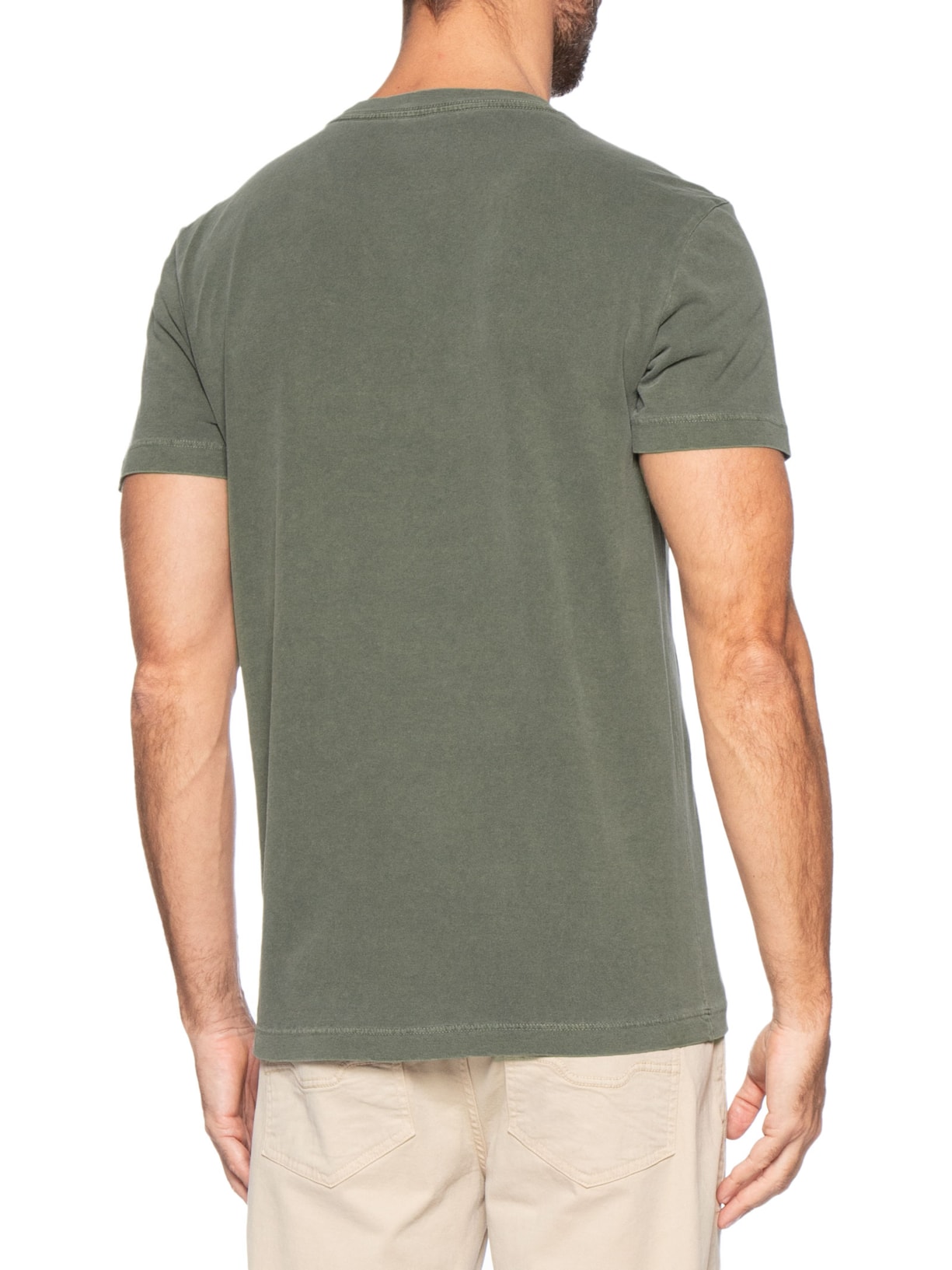 Camiseta Masculina Manga Curta Slim Stone Help Verde Osklen