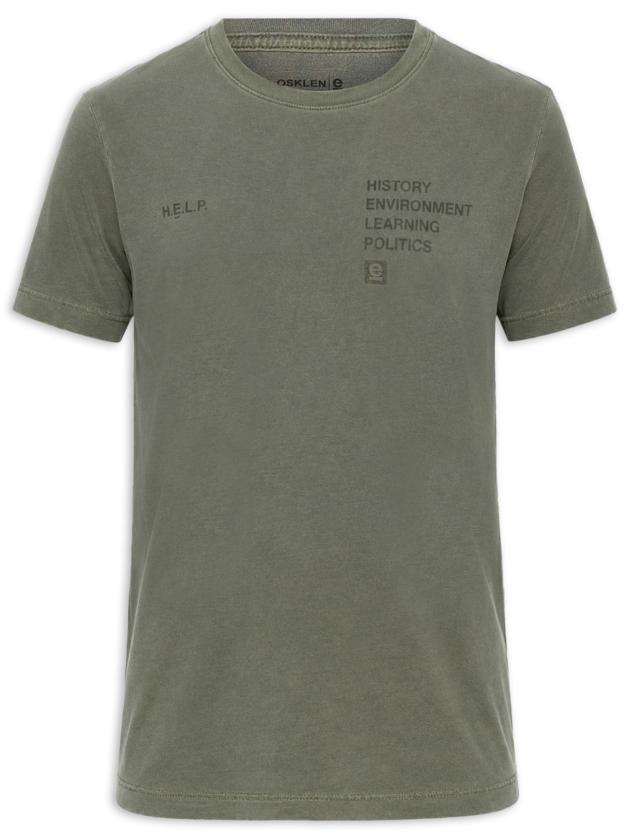 Camiseta Masculina Manga Curta Slim Stone Help – Verde