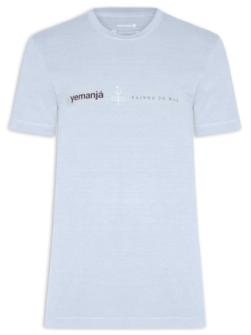 Camiseta Masculina Manga Curta Slim Stone Rainha Do Mar - Azul