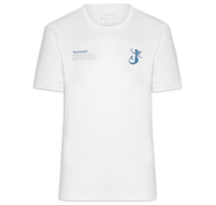 Camiseta Masculina Manga Curta Slim Vintage Yemanjá - Branco