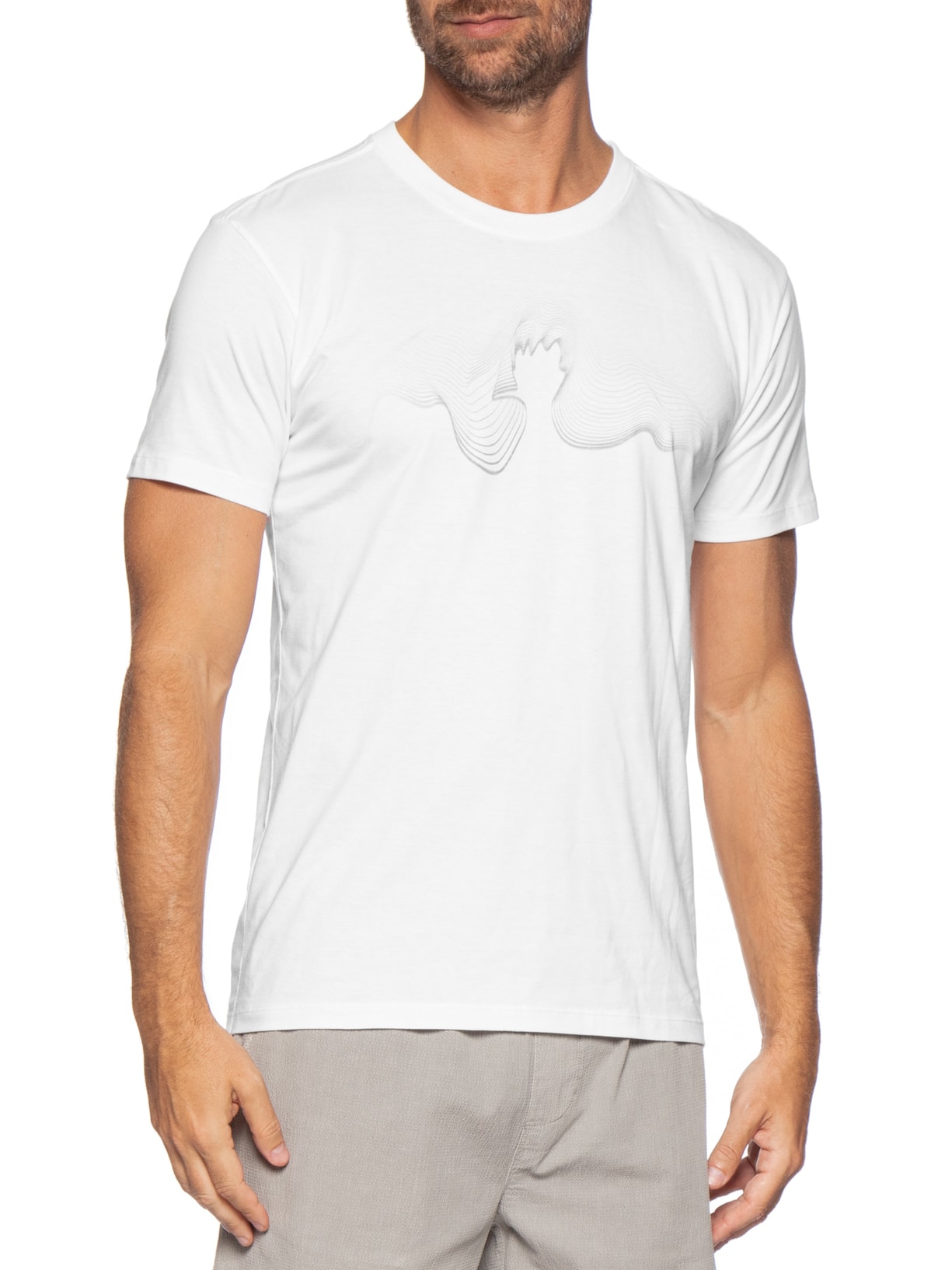 Camiseta Masculina Manga Curta Slim Waves Branco Reserva
