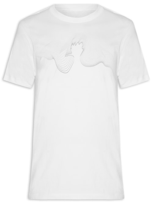 Camiseta Masculina Manga Curta Slim Waves - Branco