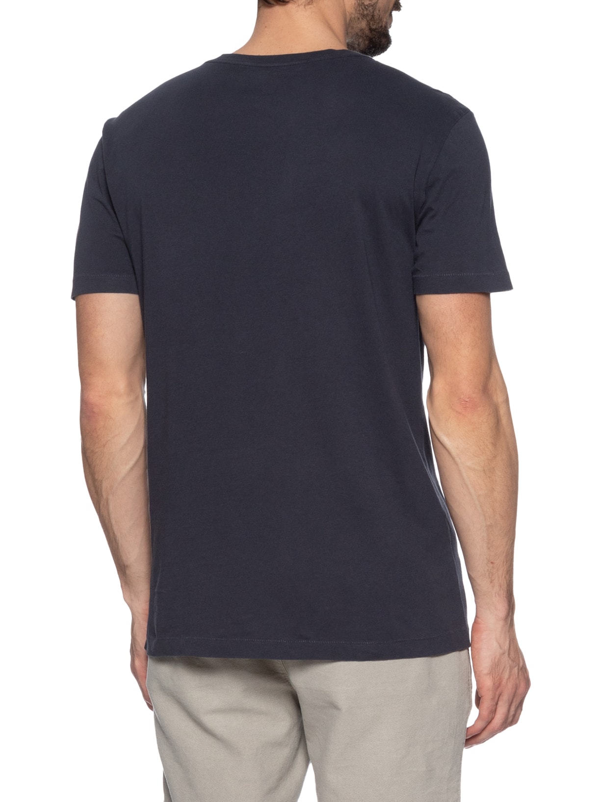 Camiseta Masculina Manga Curta Soft Used Brasão Gaze Azul Osklen