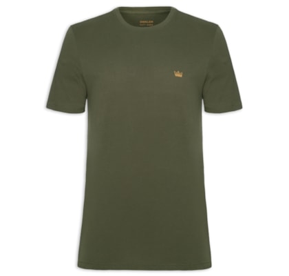 Camiseta Masculina Manga Curta Soft Used Gold Crown - Verde