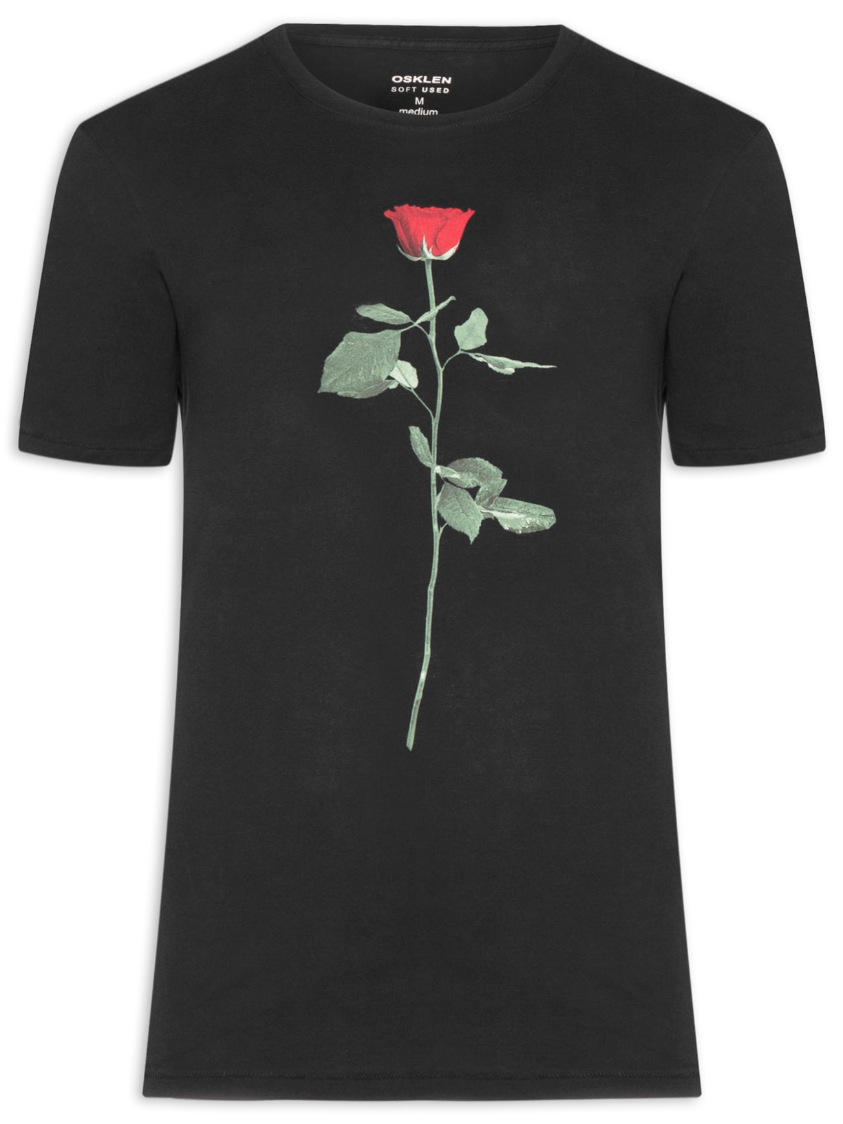 Camiseta Masculina Manga Curta Soft Used Rosa New - Preto