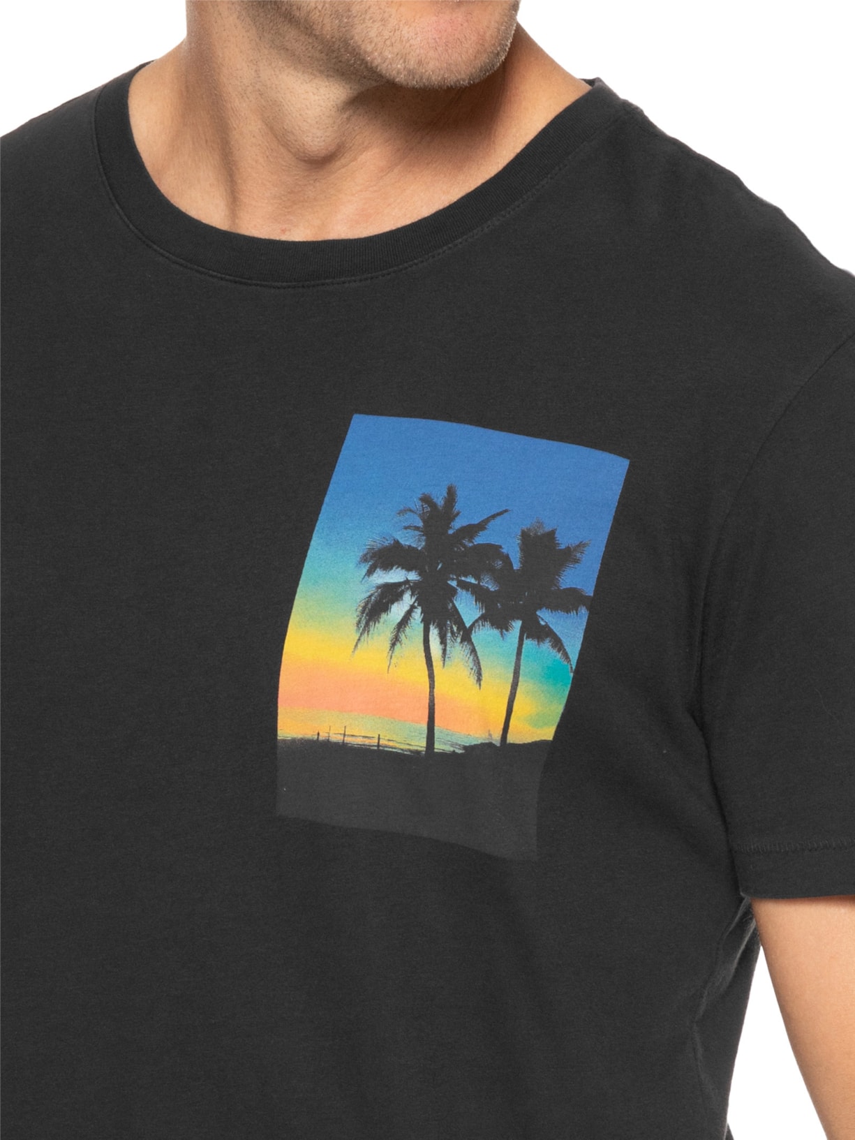 Camiseta Masculina Manga Curta Soft Used Sunset Preto Osklen