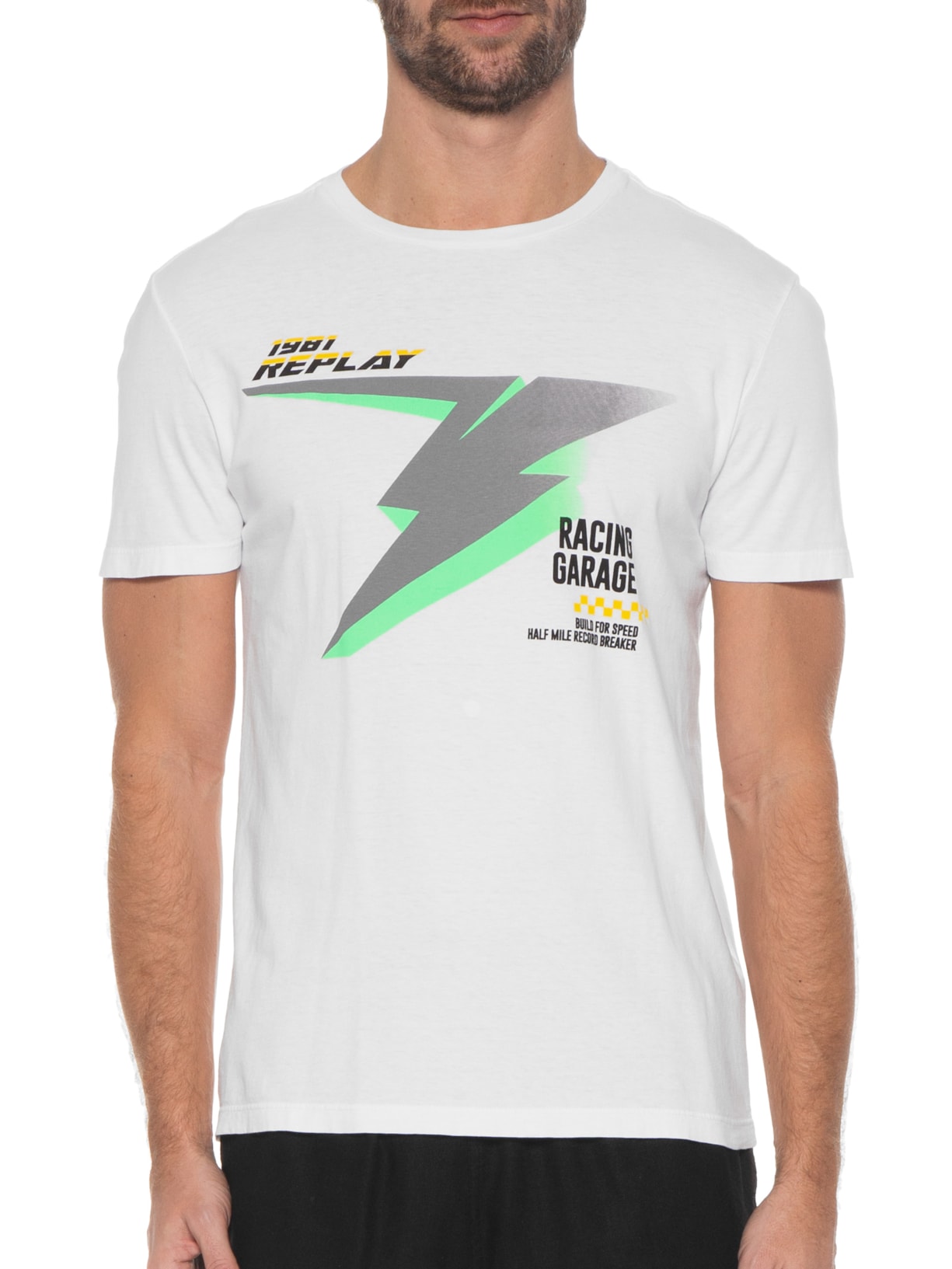 Camiseta Masculina Manga Curta Spoke Branco Replay