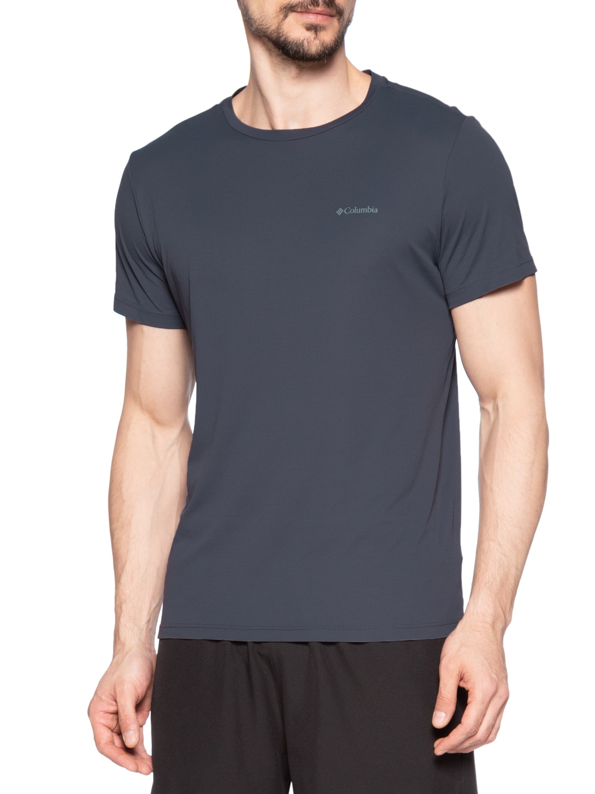 Camiseta Masculina Manga Curta Sportwear Neblina Omni-Wick Cinza Columbia