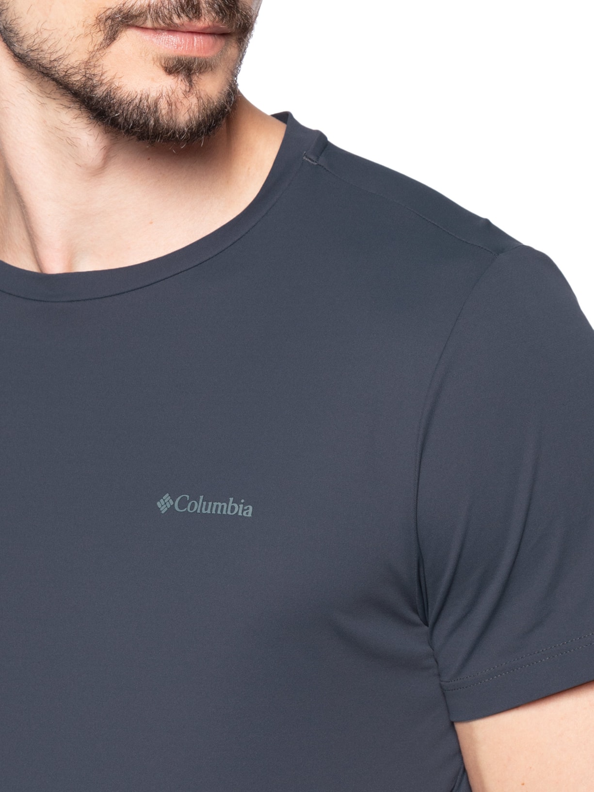 Camiseta Masculina Manga Curta Sportwear Neblina Omni-Wick Cinza Columbia
