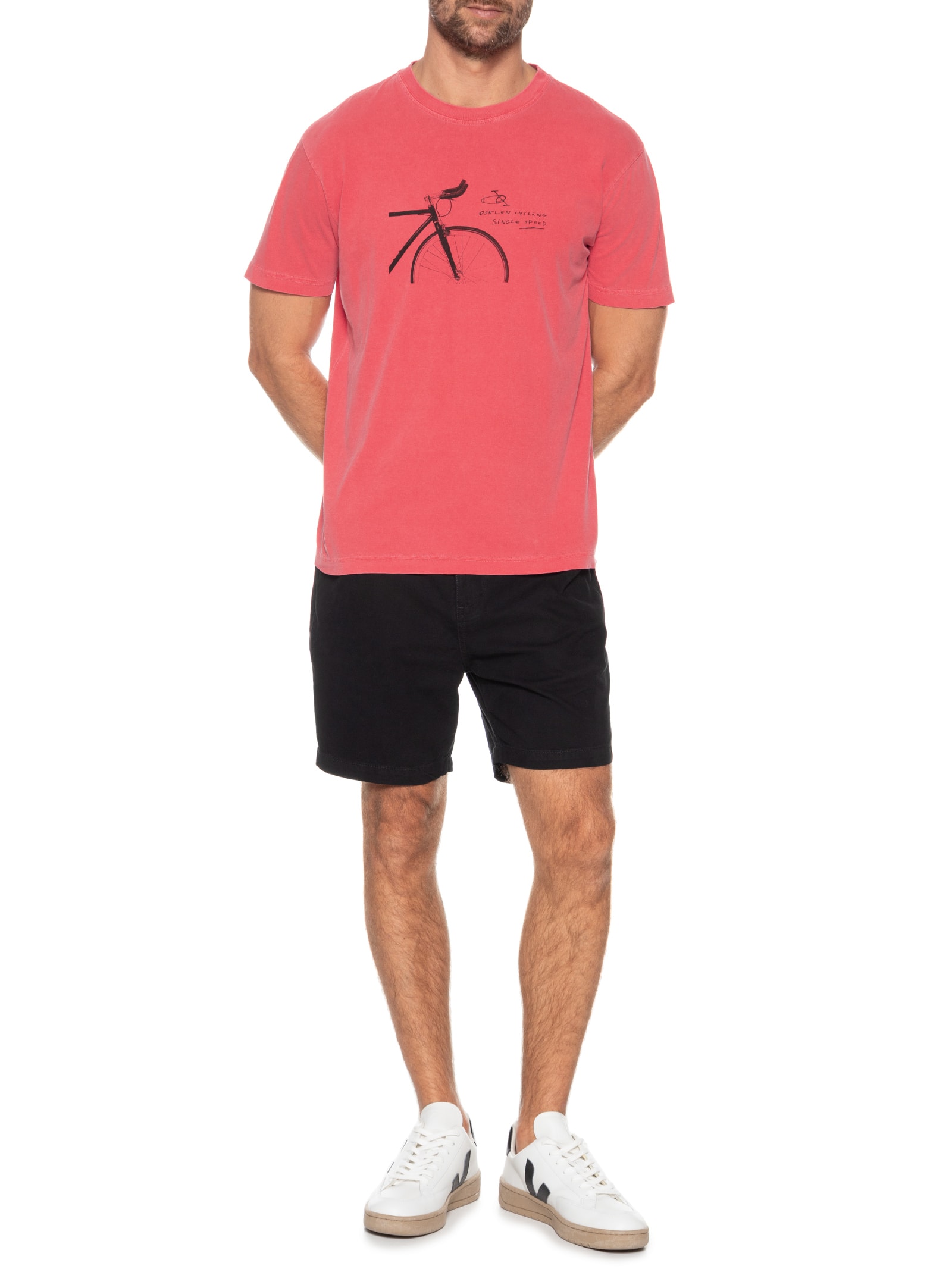 SKmam④ Osklen - Camiseta Masculina Manga Curta Stone Bike Single