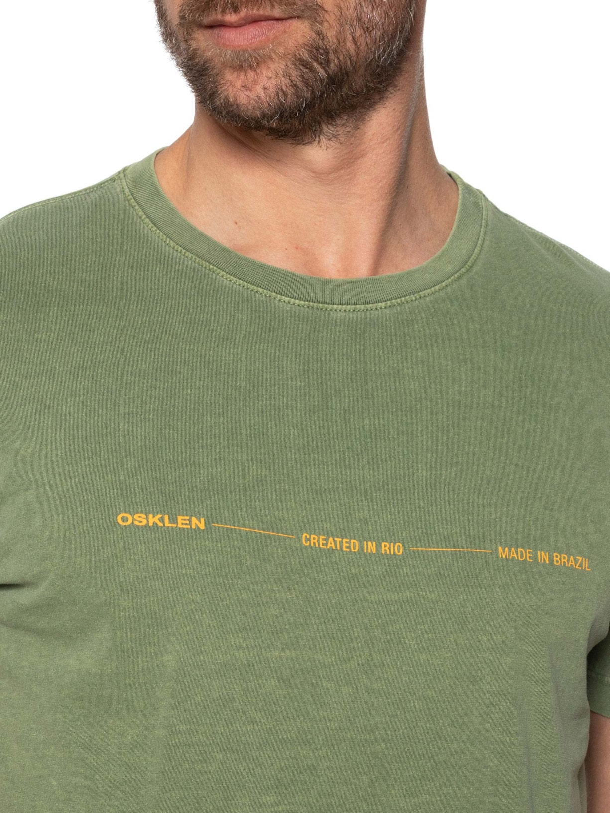 Camiseta Masculina Manga Curta Stone Created In Rio Verde Osklen