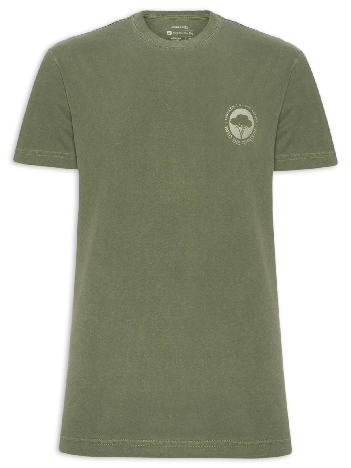 Camiseta Masculina Manga Curta Stone Itf Label Verde Osklen