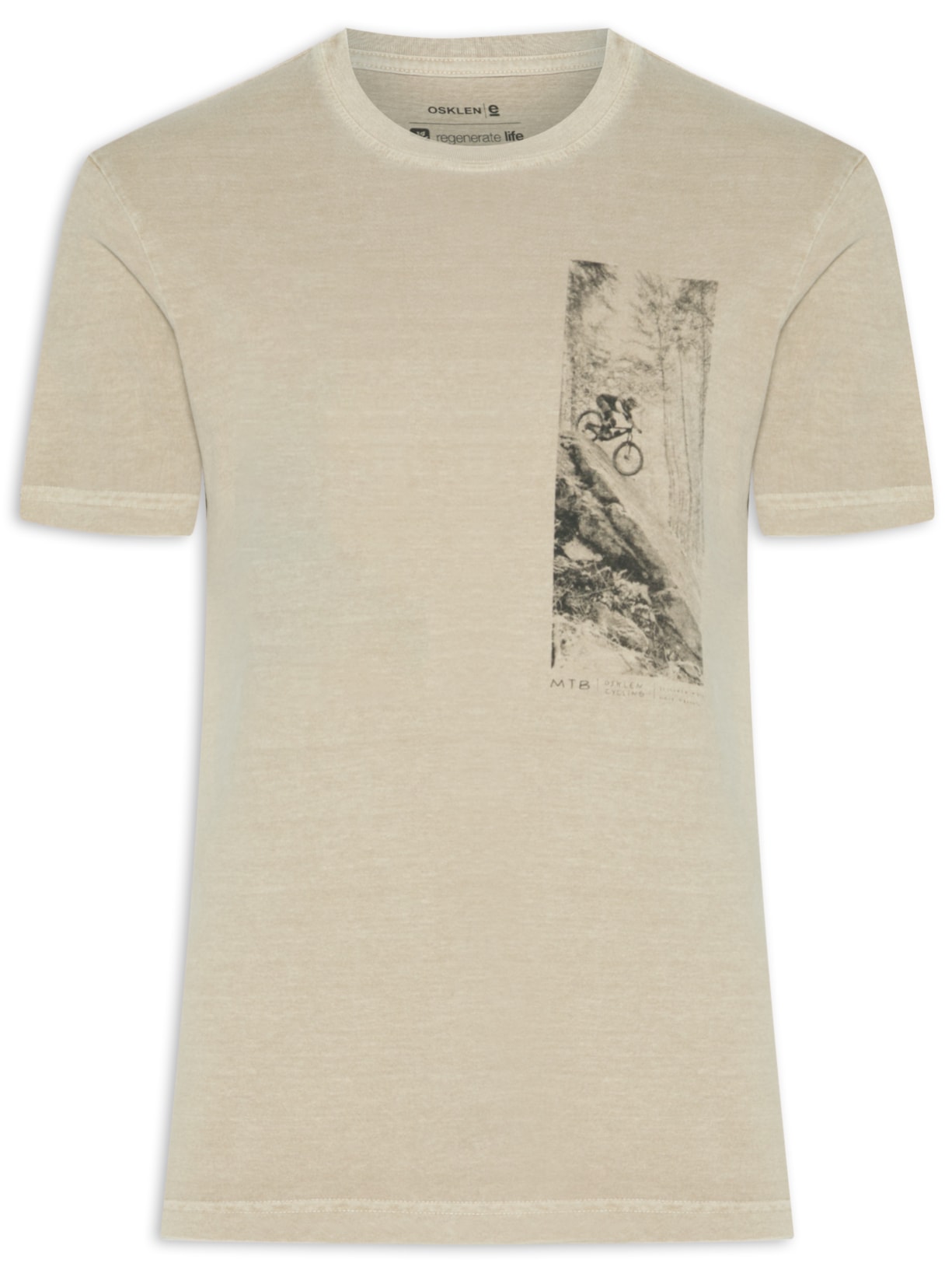 Camiseta Masculina Manga Curta Stone MTB - Bege