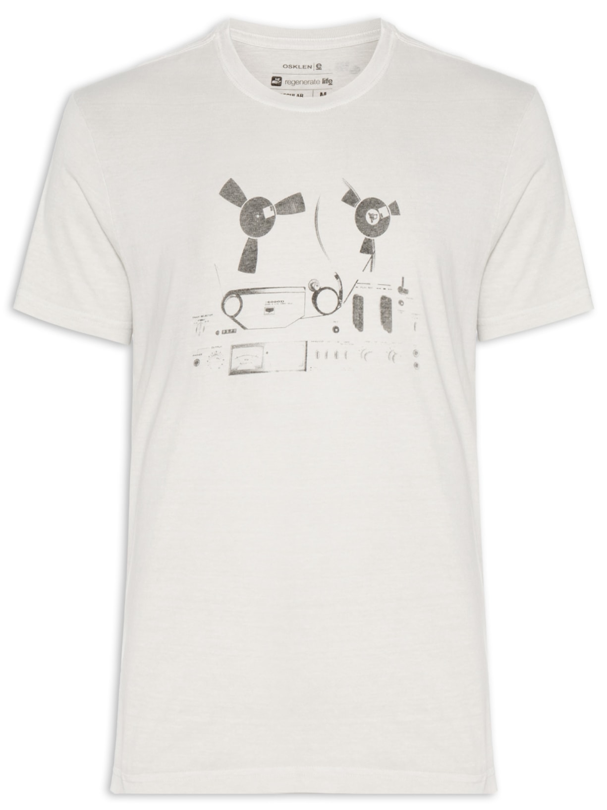 Camiseta Masculina Manga Curta Stone Recorter - Cinza