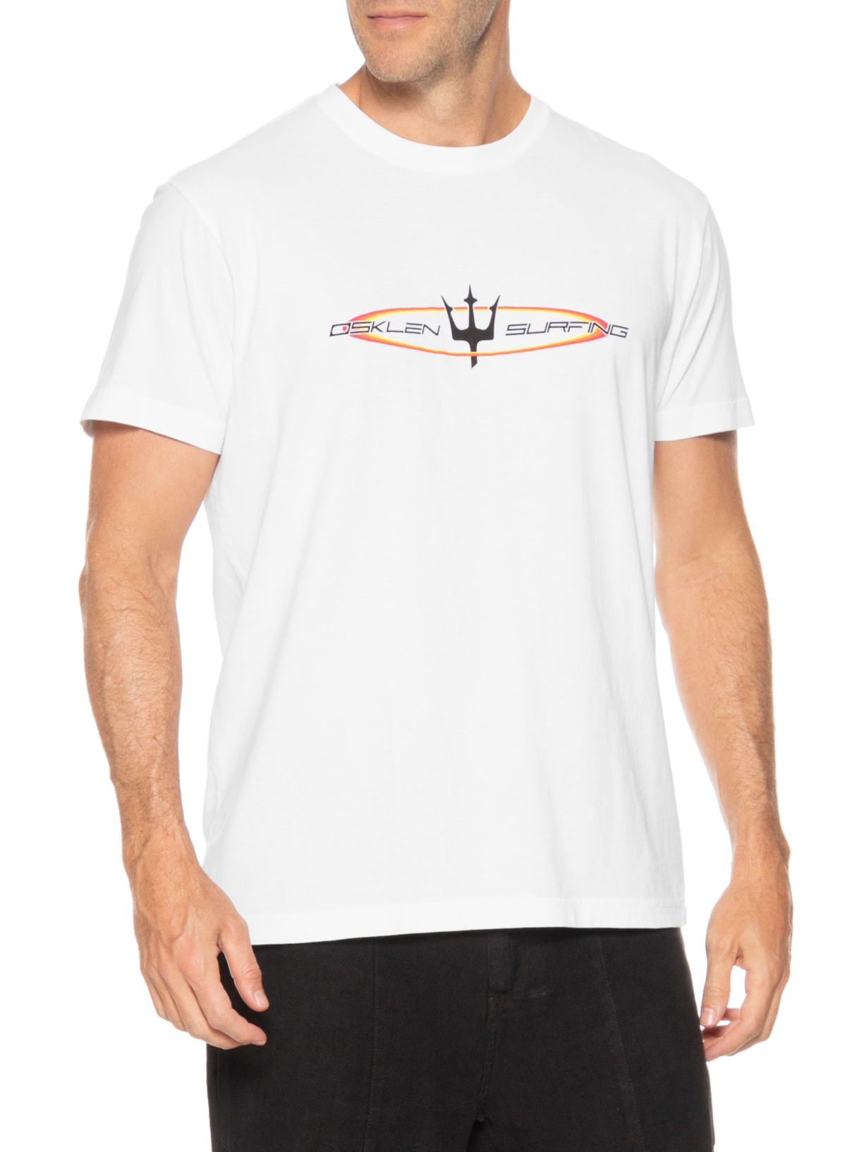 Camiseta Masculina Manga Curta Stone Retro Future Branco Osklen