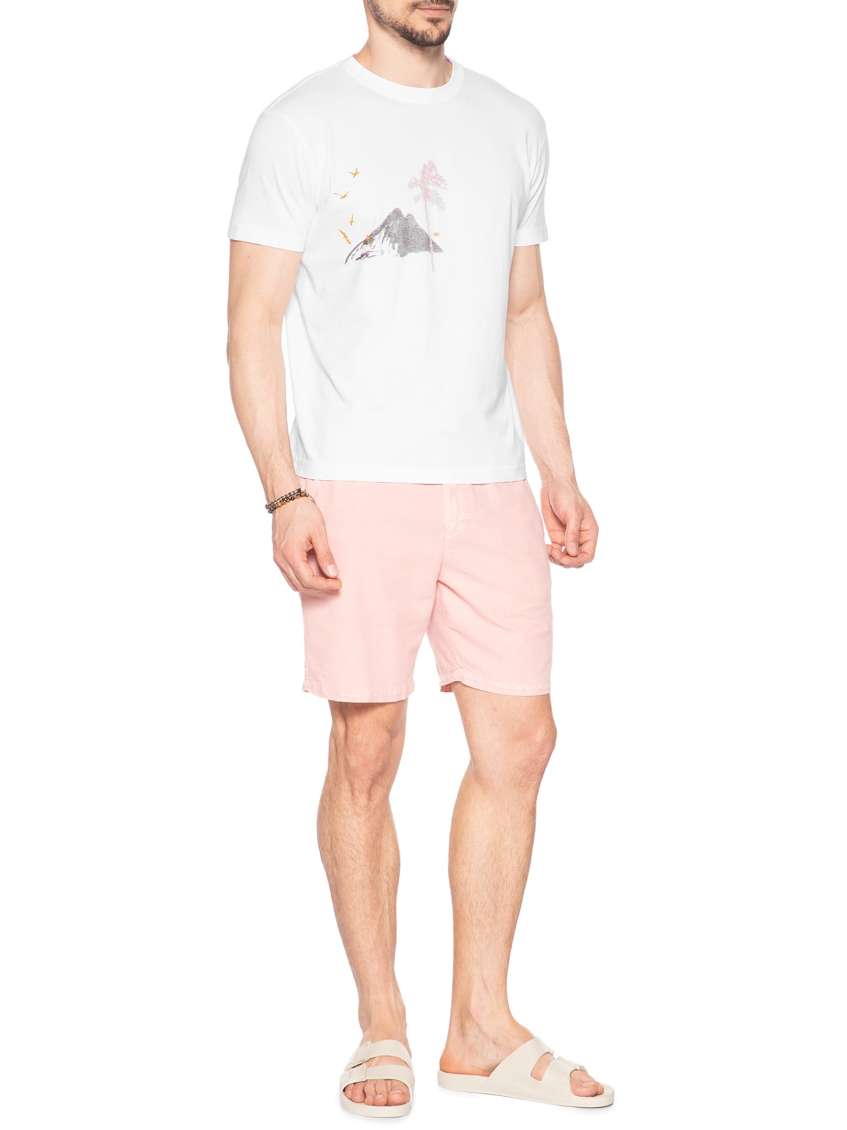 Camiseta Masculina Manga Curta Stone Rio Paint Branco Osklen