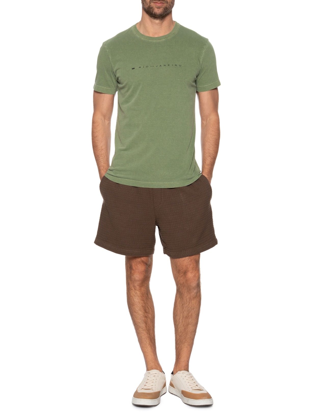 Camiseta Masculina Manga Curta Stone RJ Verde Osklen