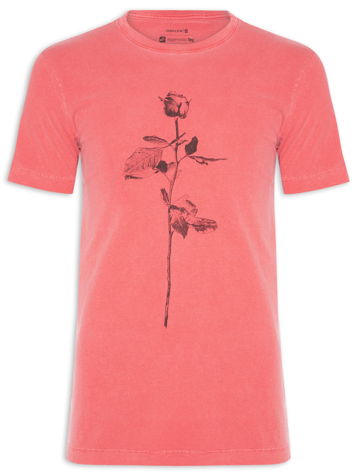 Camiseta Masculina Manga Curta Stone Rose - Vermelho